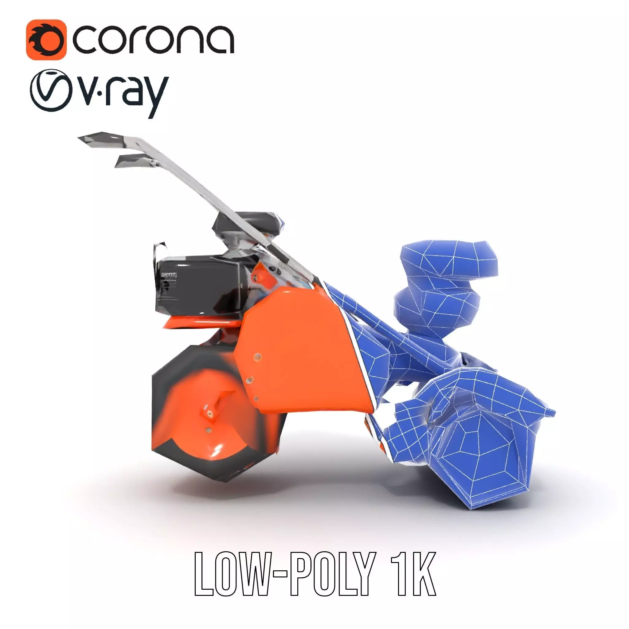 Vibrant Orange Compactor model pack Low-poly 3D model_18