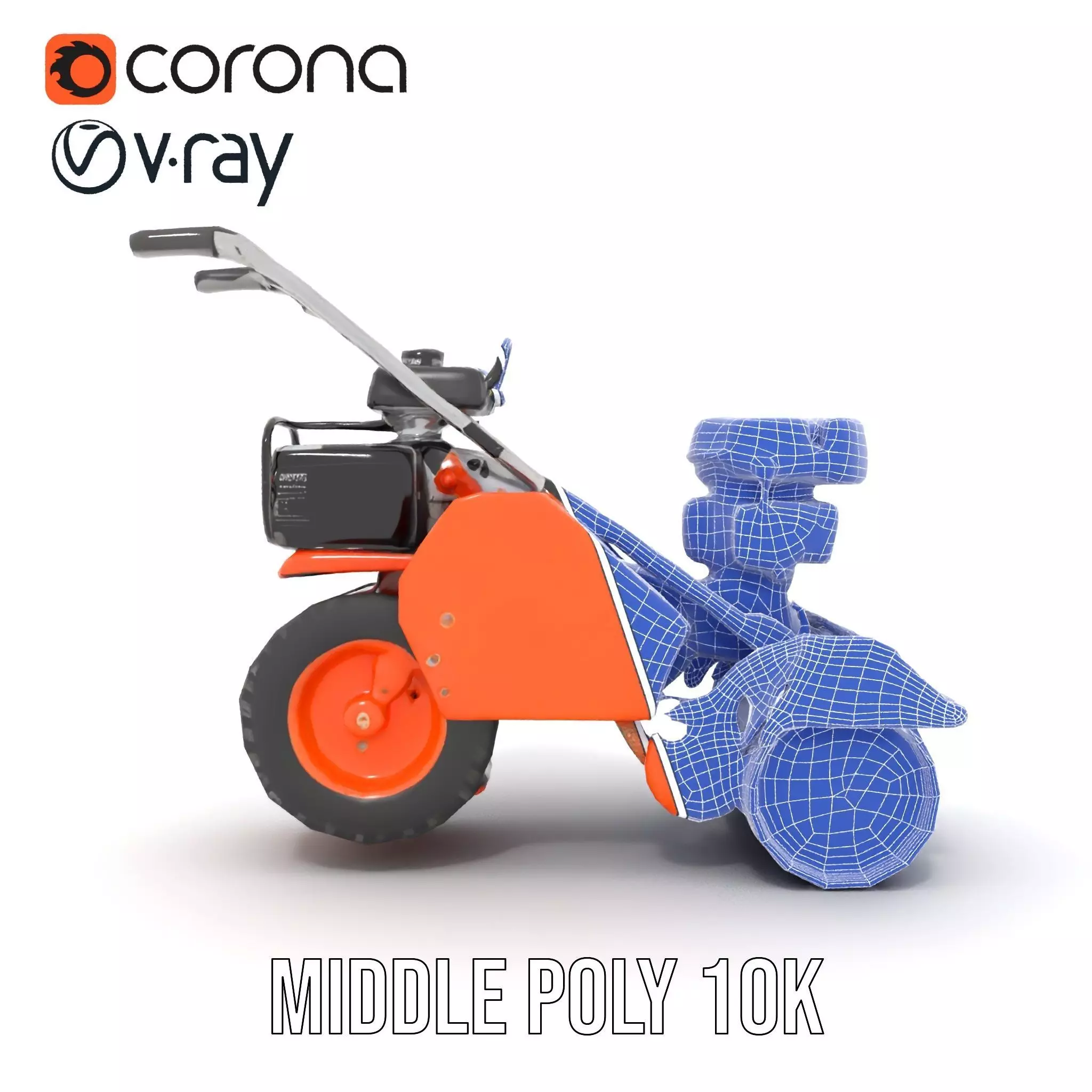 Vibrant Orange Compactor model pack Low-poly 3D model_29