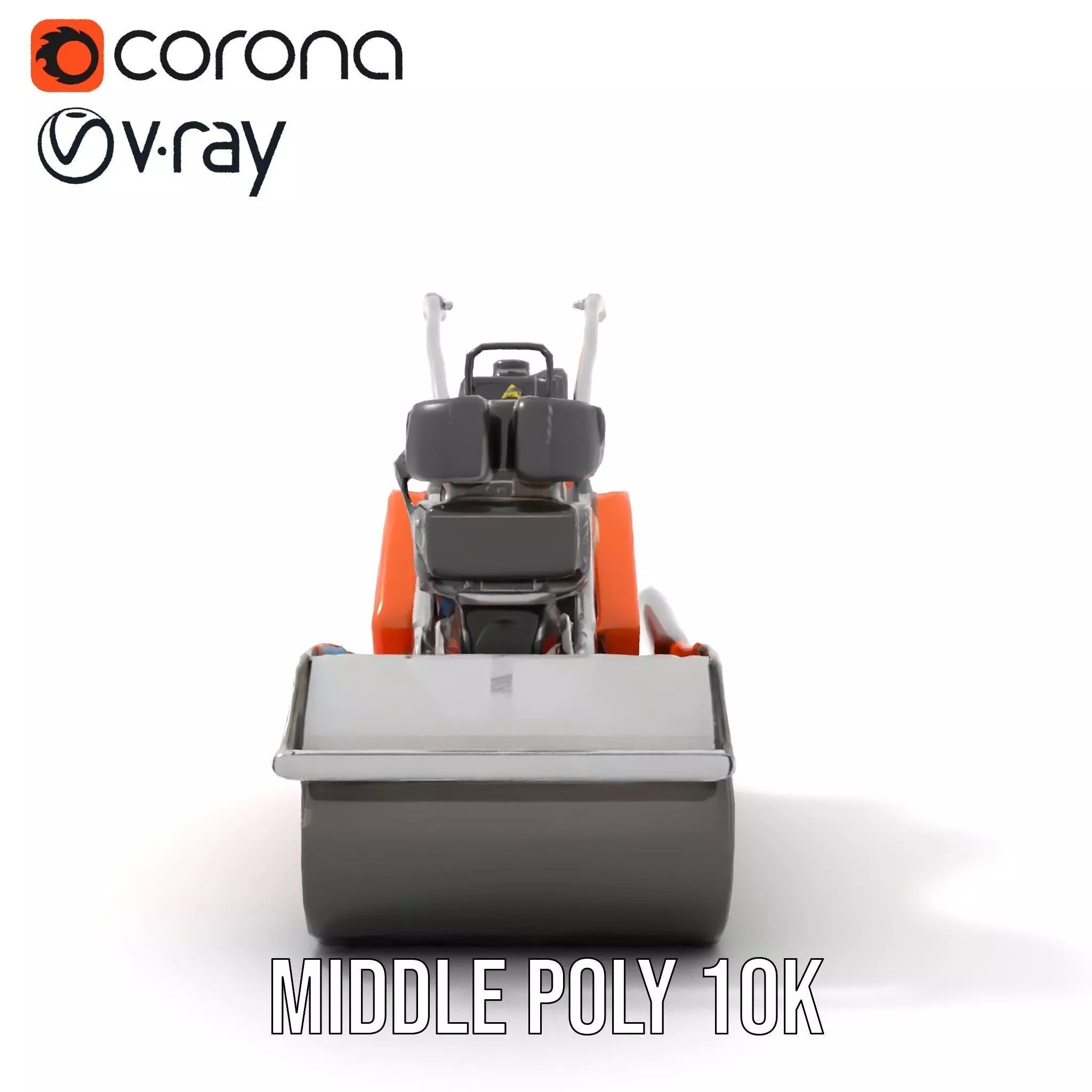 Vibrant Orange Compactor model pack Low-poly 3D model_5