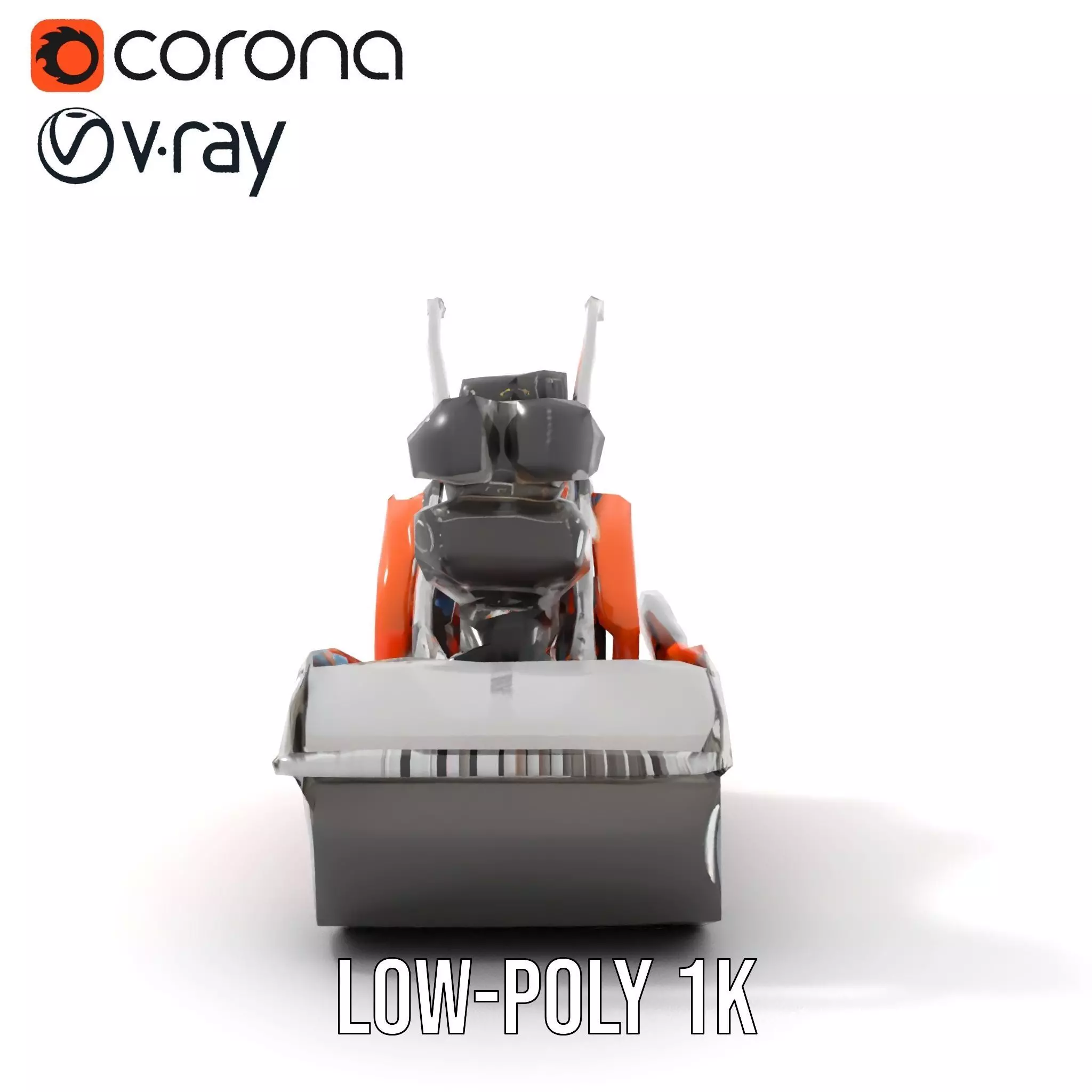 Vibrant Orange Compactor model pack Low-poly 3D model_14