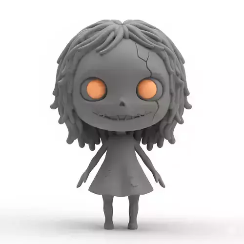 3D Model of Creepy Doll Halloween Horror Character Spooky Toy
