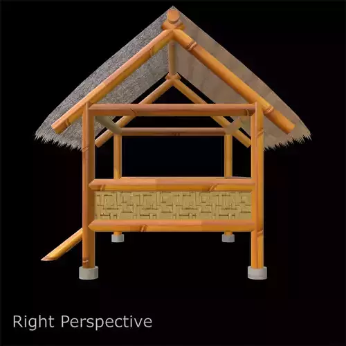 Bamboo Hut Series 01 PBR 4K 3D model 7