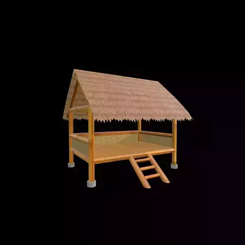 Bamboo Hut Series 01 PBR 4K 3D model 2