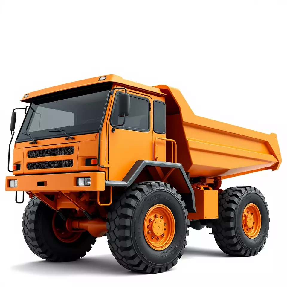 Orange Dump Truck model pack Low-poly 3D model_2