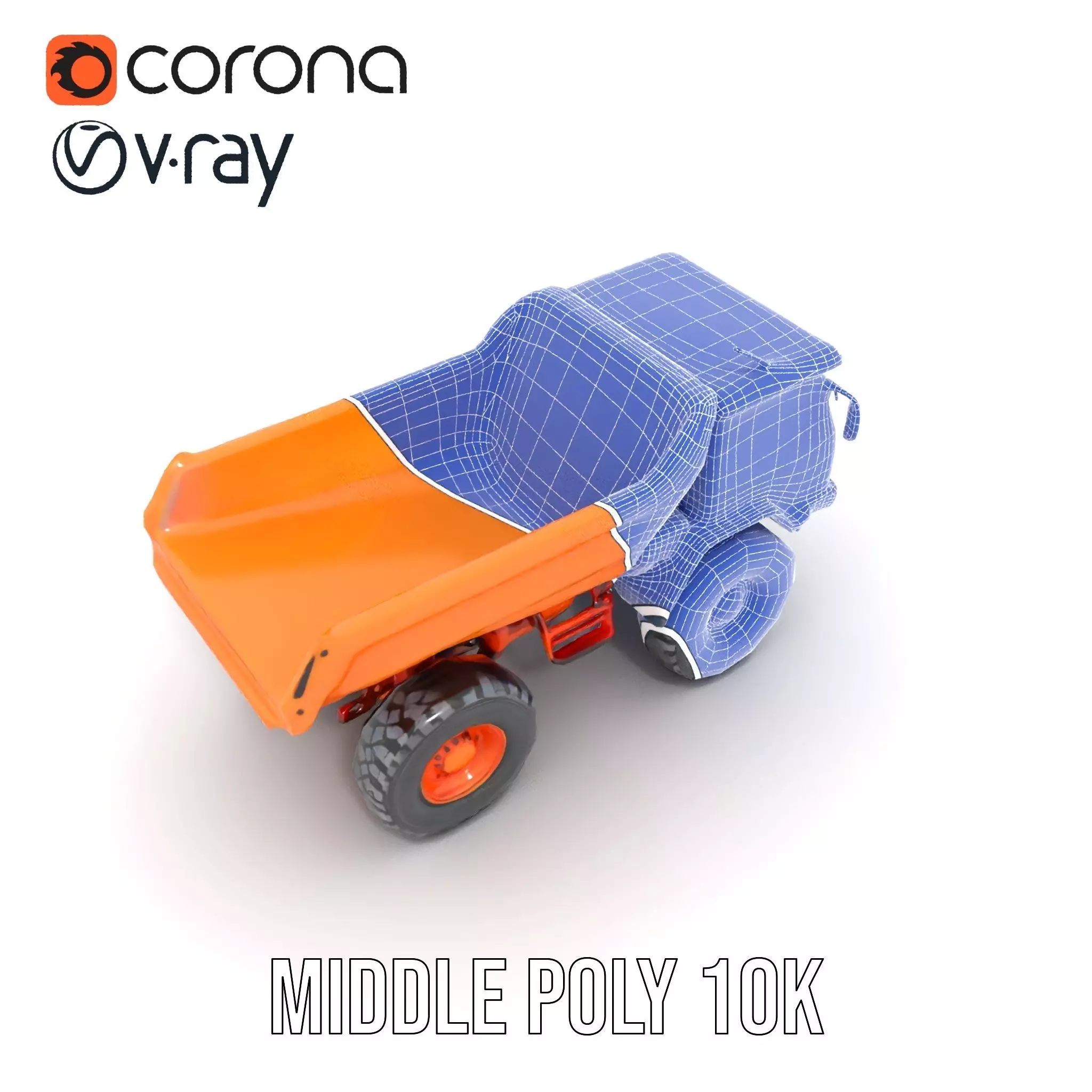 Orange Dump Truck model pack Low-poly 3D model_27