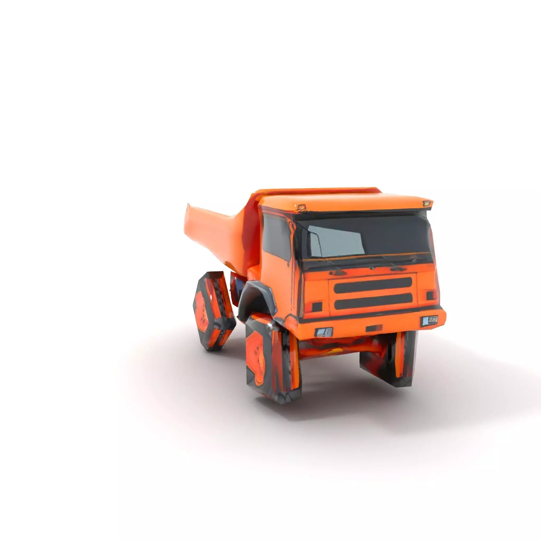 Orange Dump Truck model pack Low-poly 3D model_7