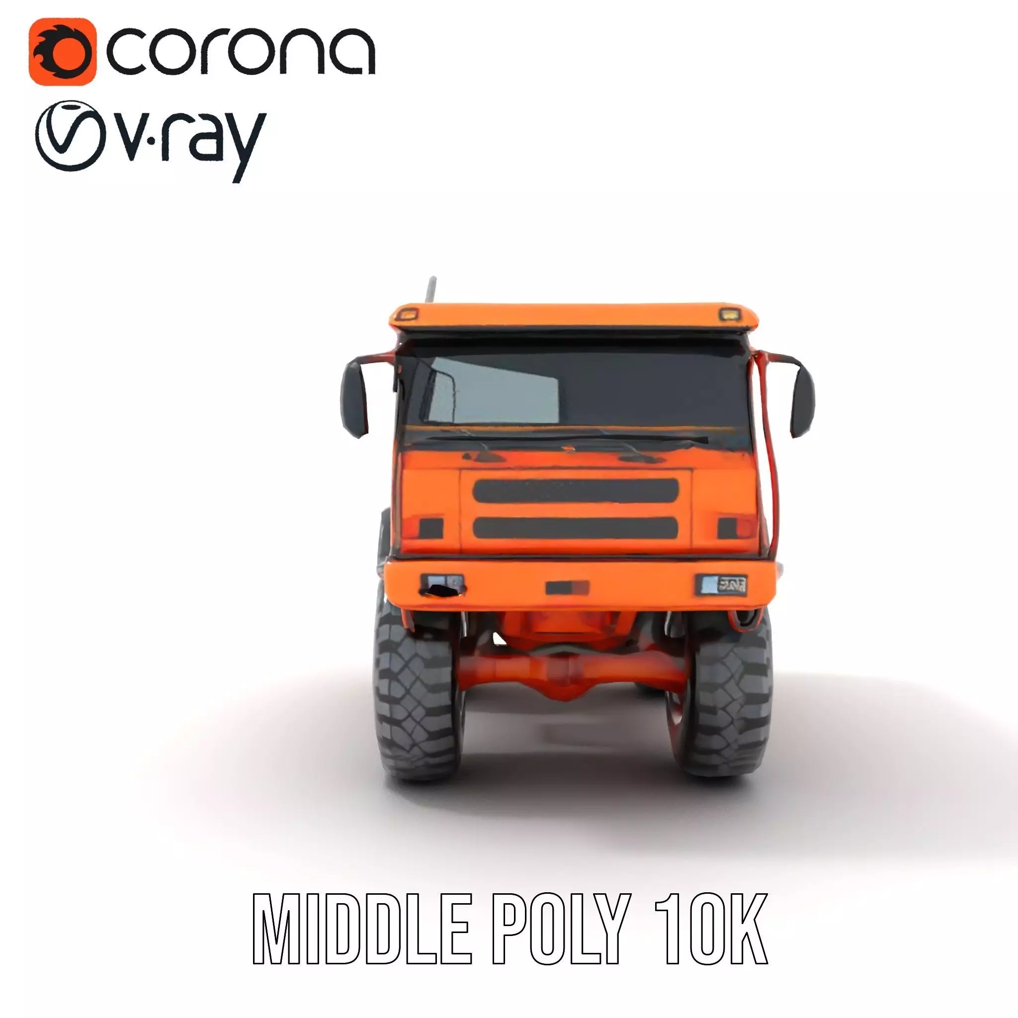 Orange Dump Truck model pack Low-poly 3D model_13