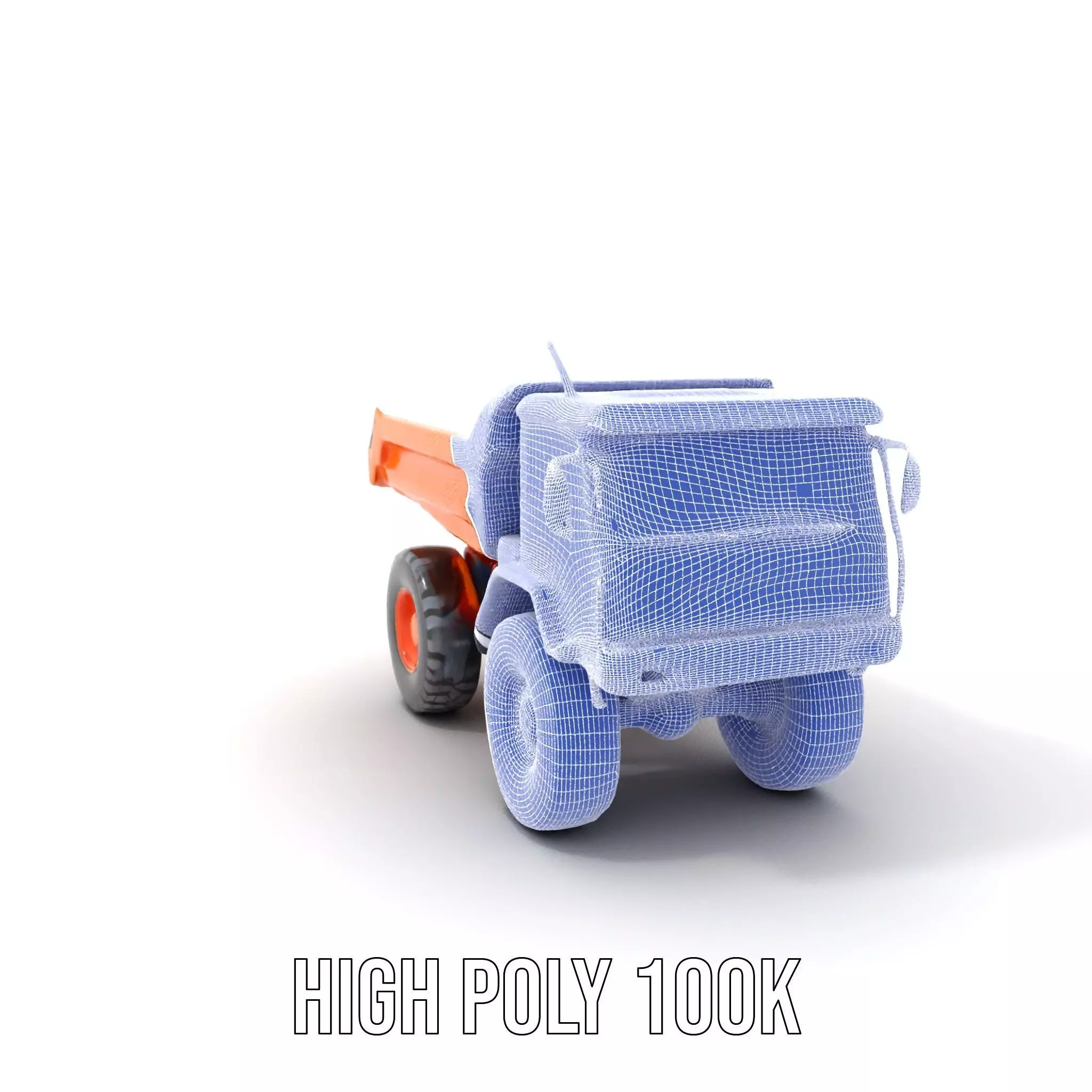 Orange Dump Truck model pack Low-poly 3D model_4