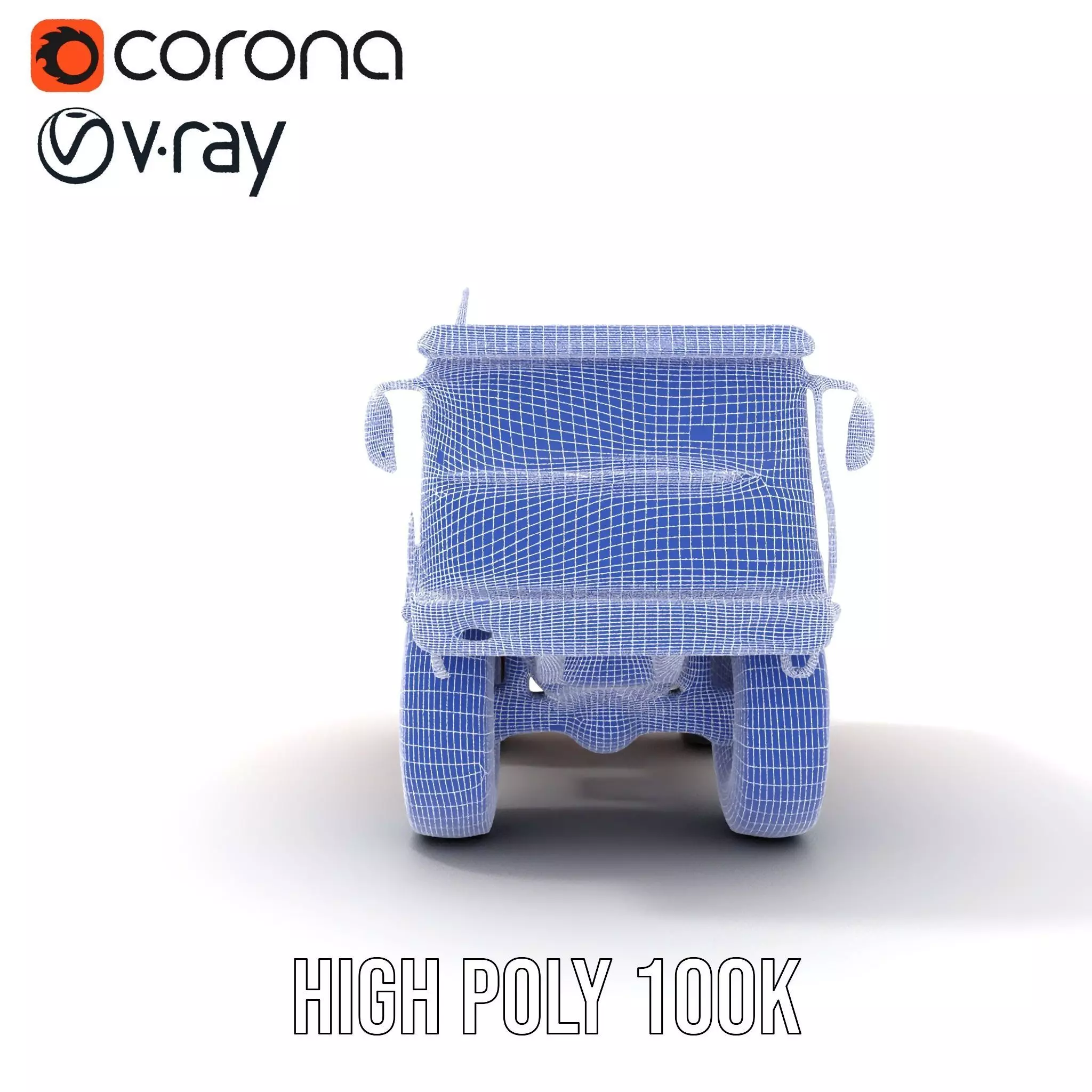 Orange Dump Truck model pack Low-poly 3D model_32