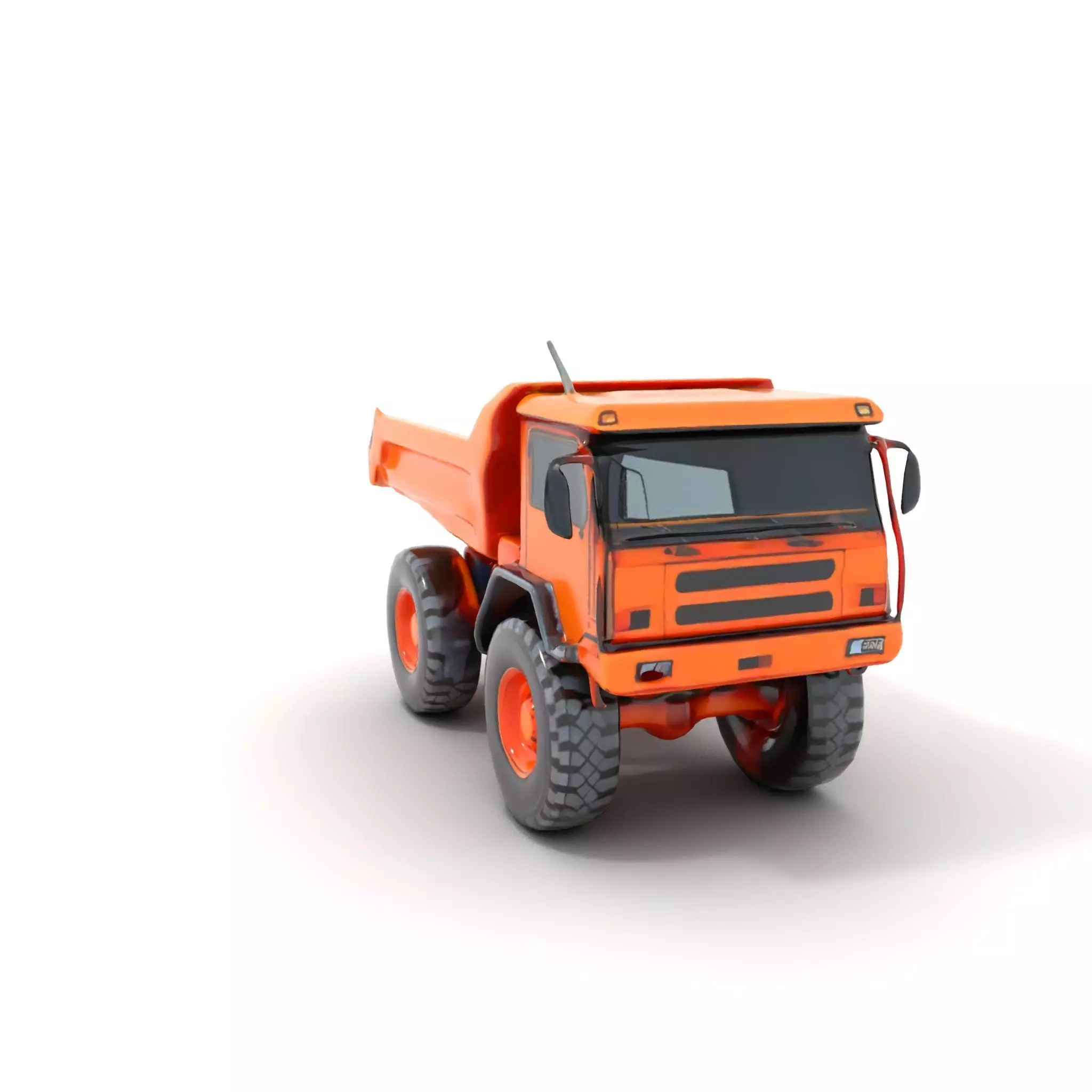 Orange Dump Truck model pack Low-poly 3D model_0