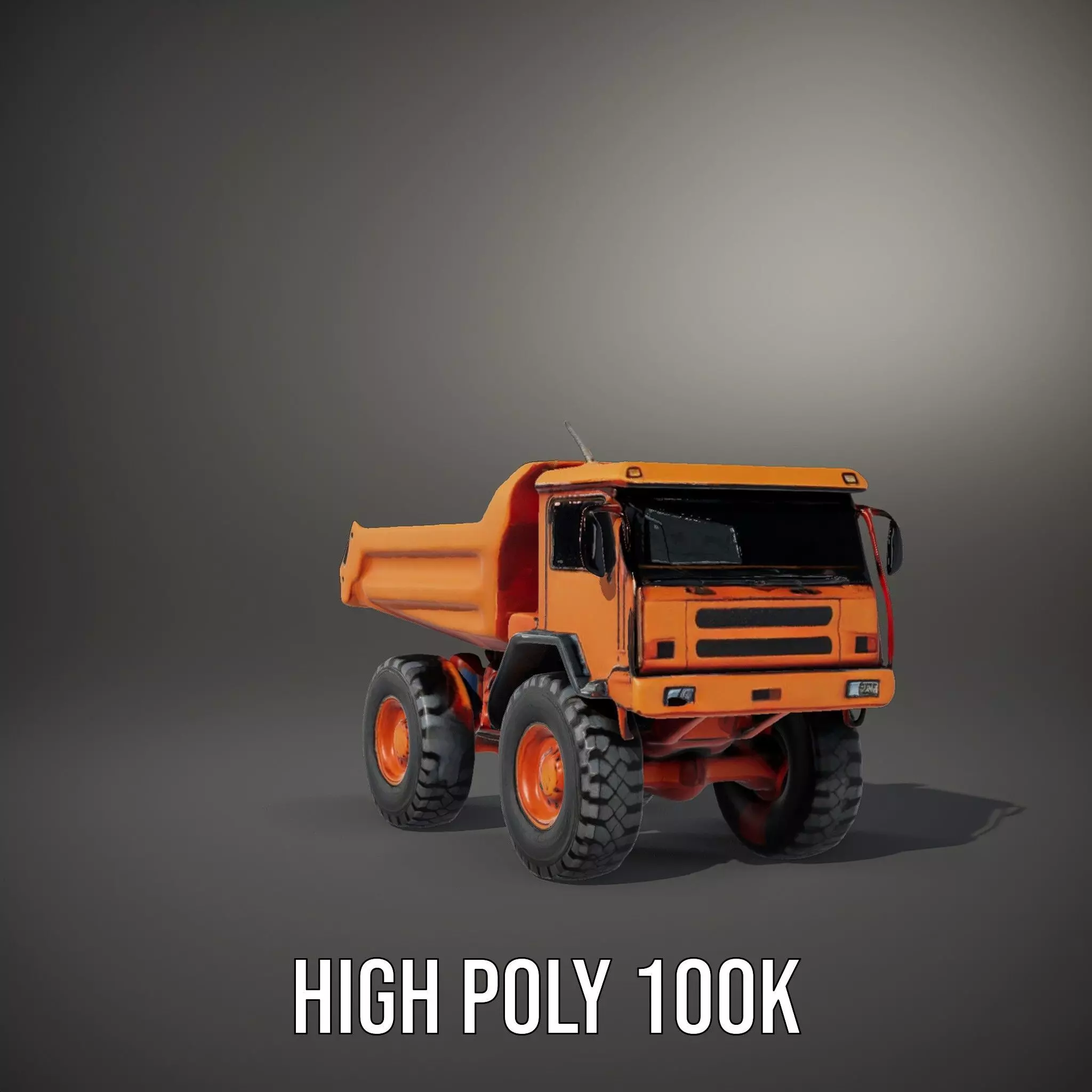 Orange Dump Truck model pack Low-poly 3D model_10