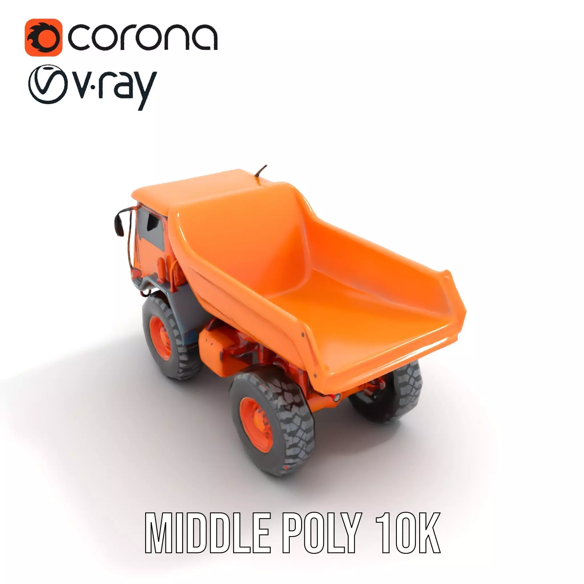 Orange Dump Truck model pack Low-poly 3D model_11