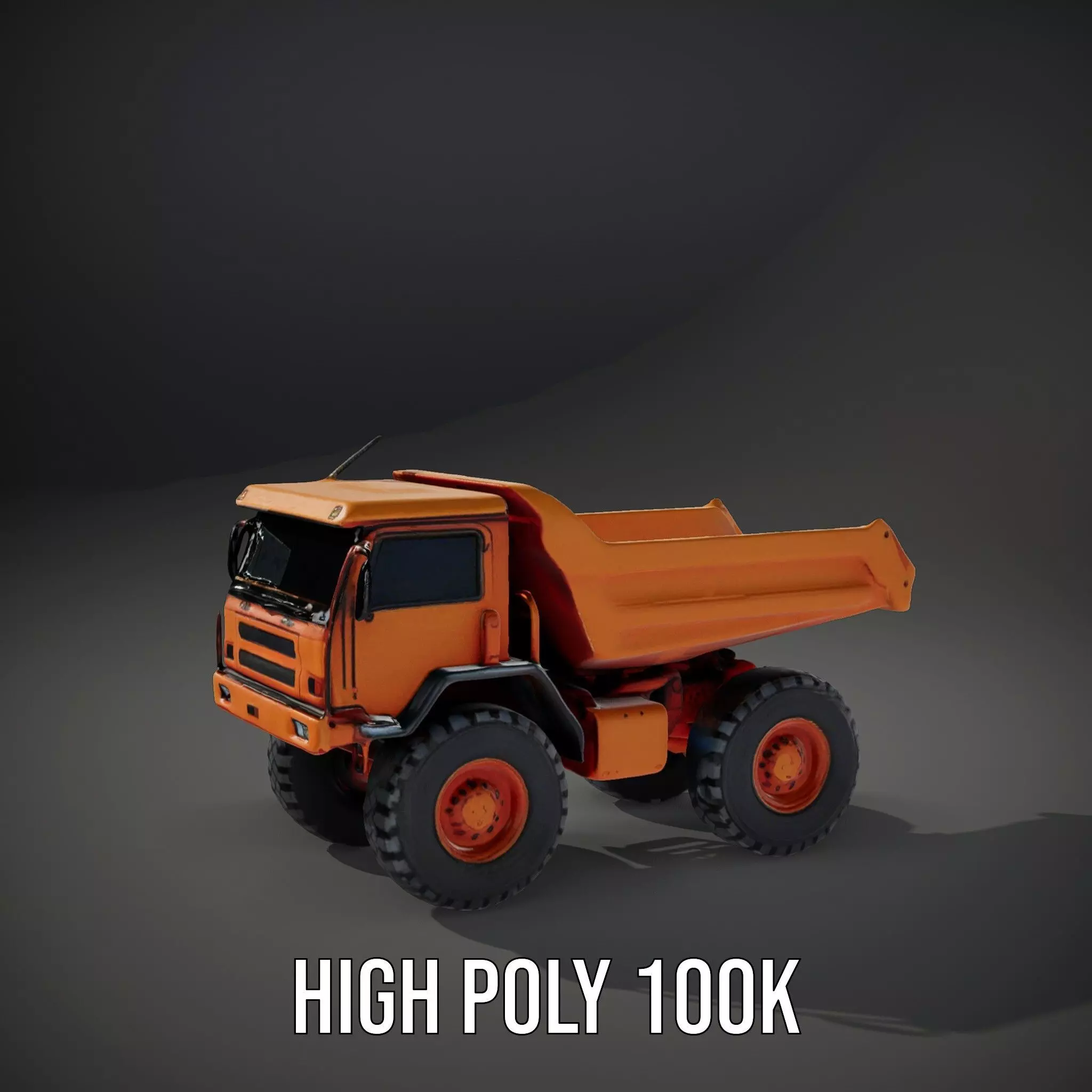 Orange Dump Truck model pack Low-poly 3D model_8