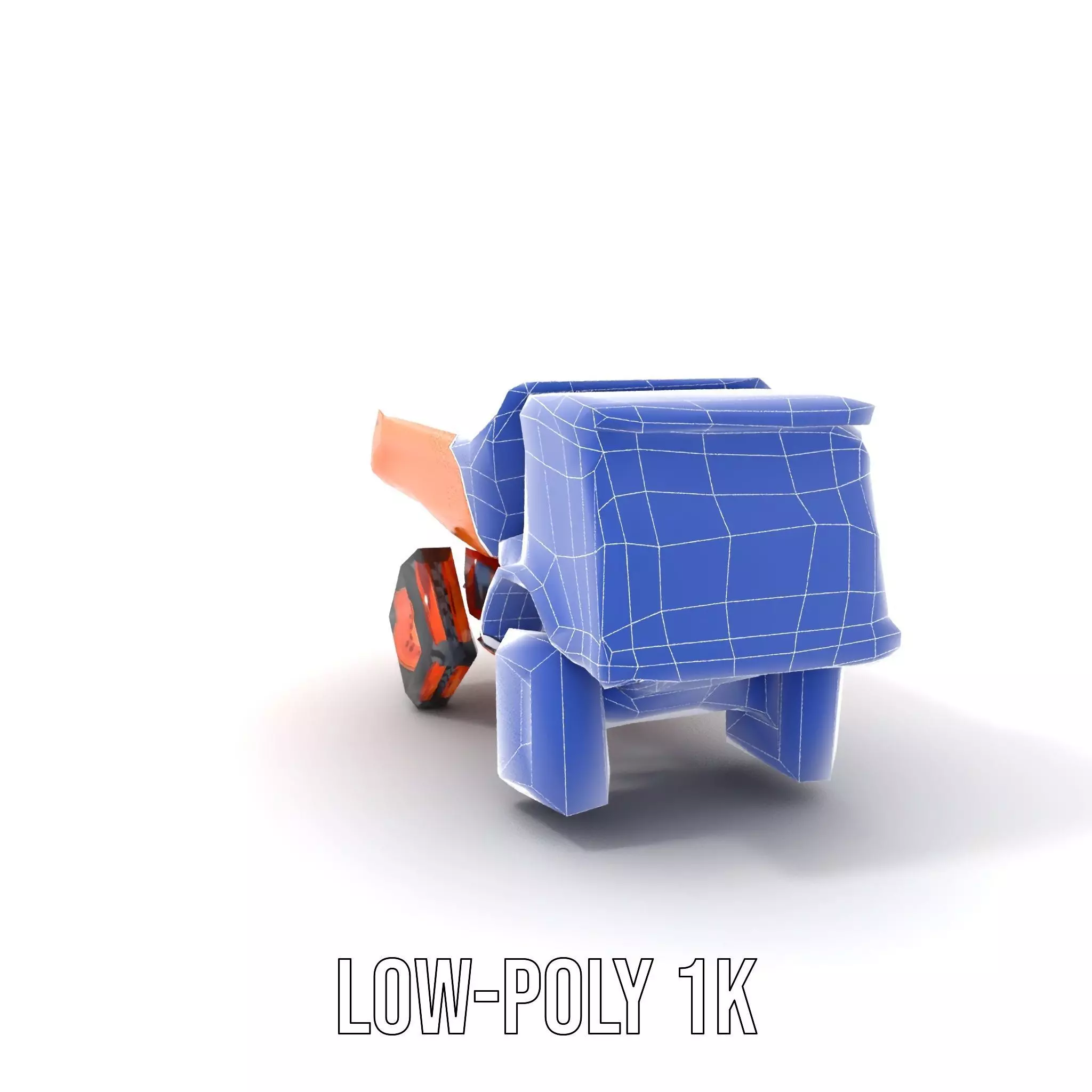 Orange Dump Truck model pack Low-poly 3D model_17