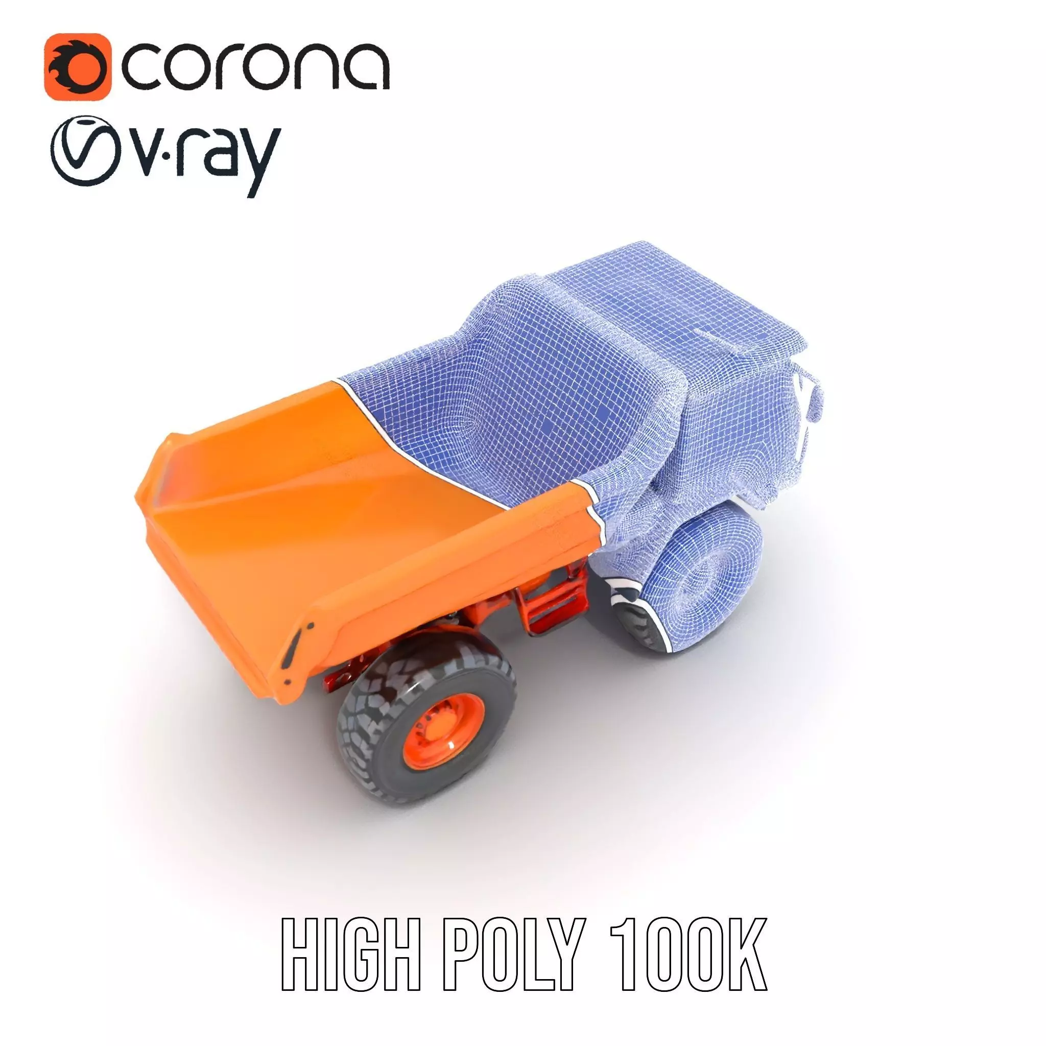 Orange Dump Truck model pack Low-poly 3D model_31