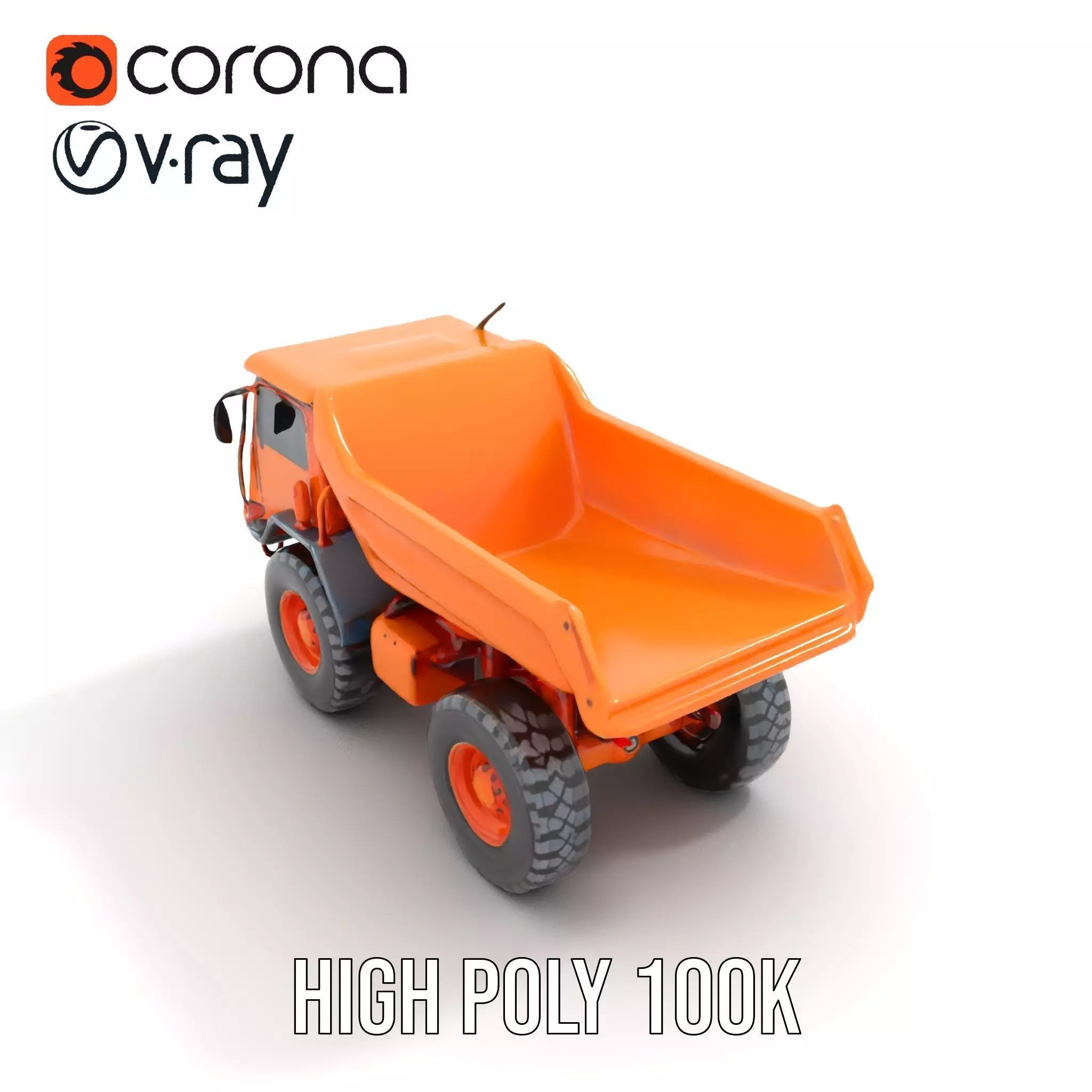 Orange Dump Truck model pack Low-poly 3D model_18