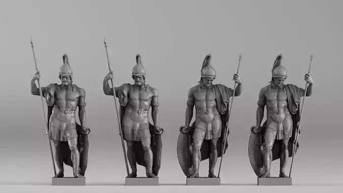 001659 Ancient Warrior Statue Collection