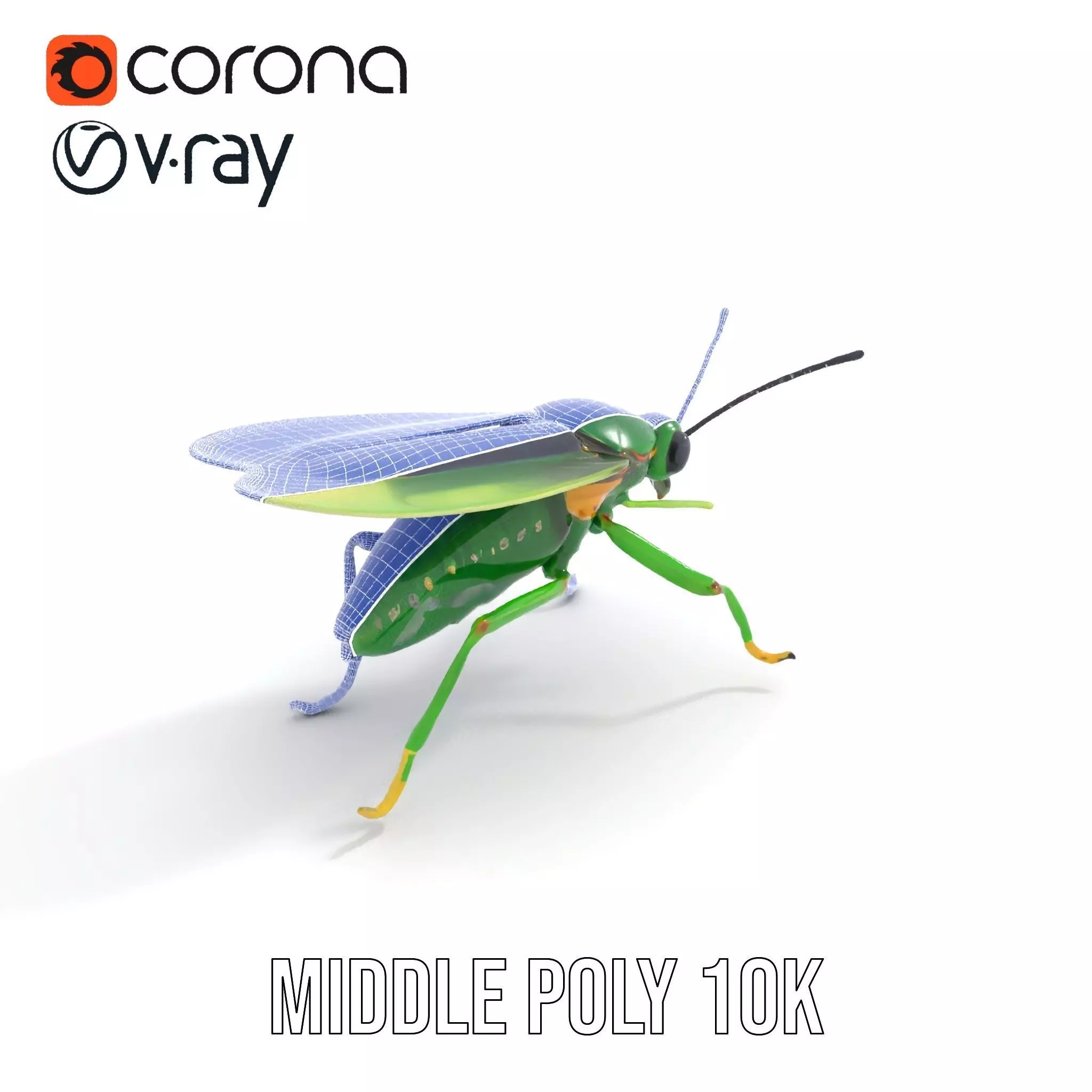 Green Insect Drone model pack Low-poly 3D model_5