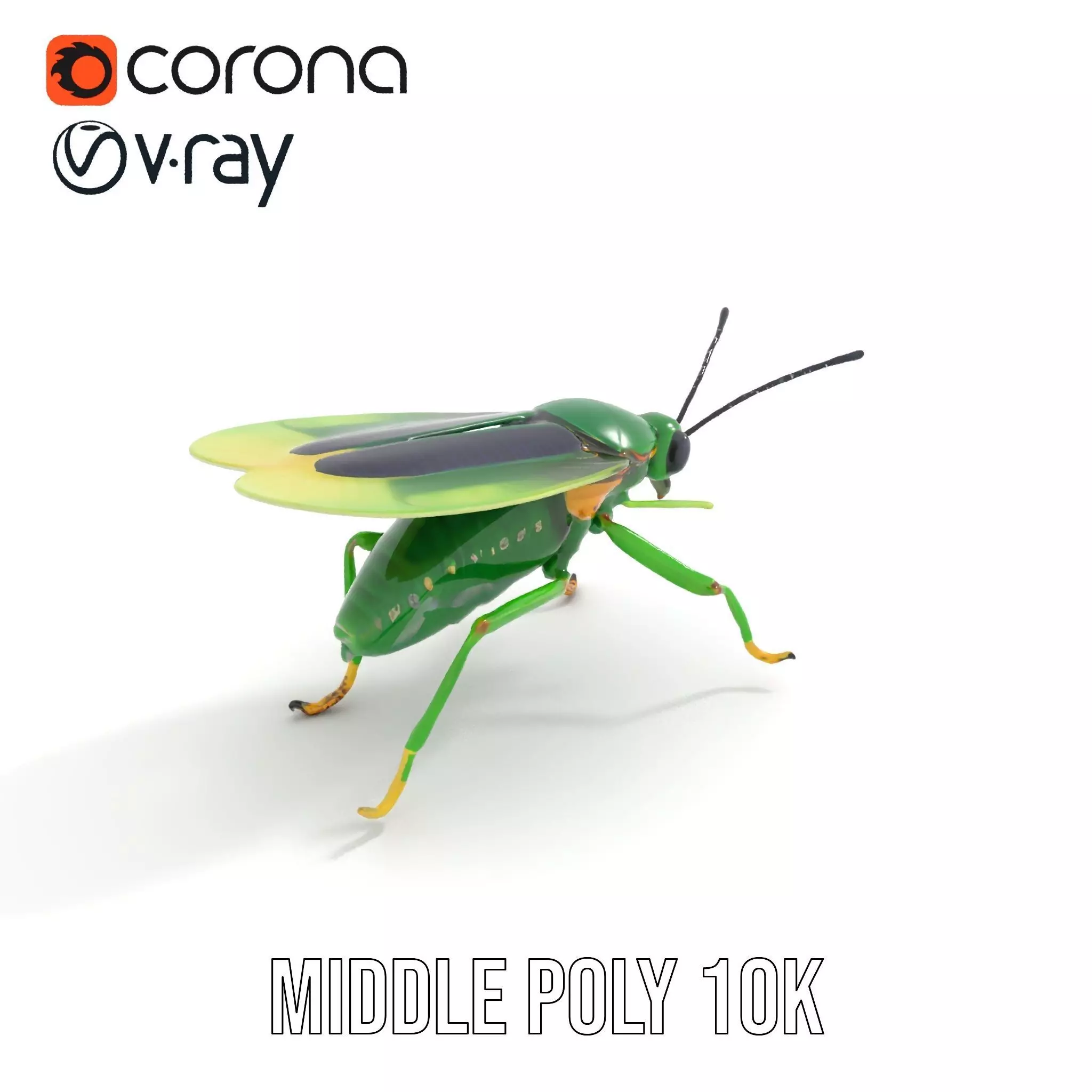 Green Insect Drone model pack Low-poly 3D model_21