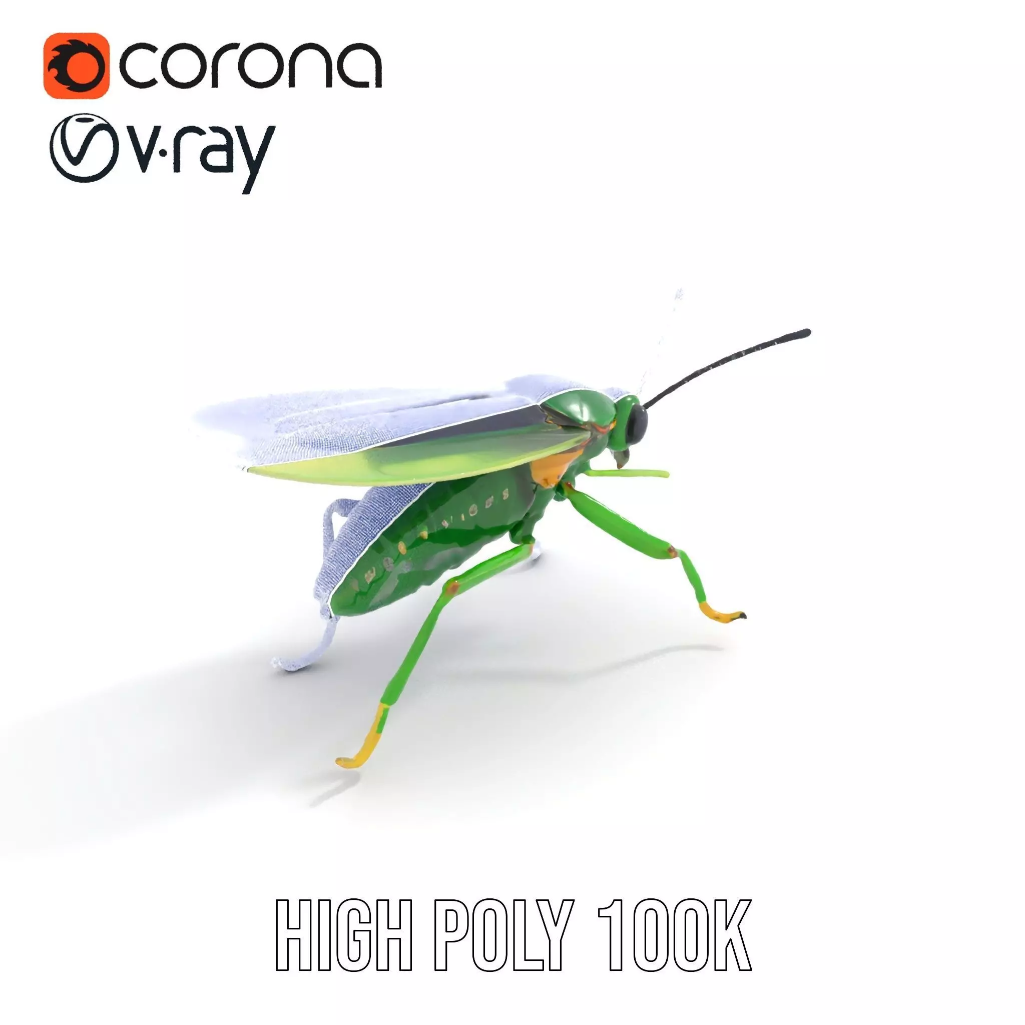 Green Insect Drone model pack Low-poly 3D model_29