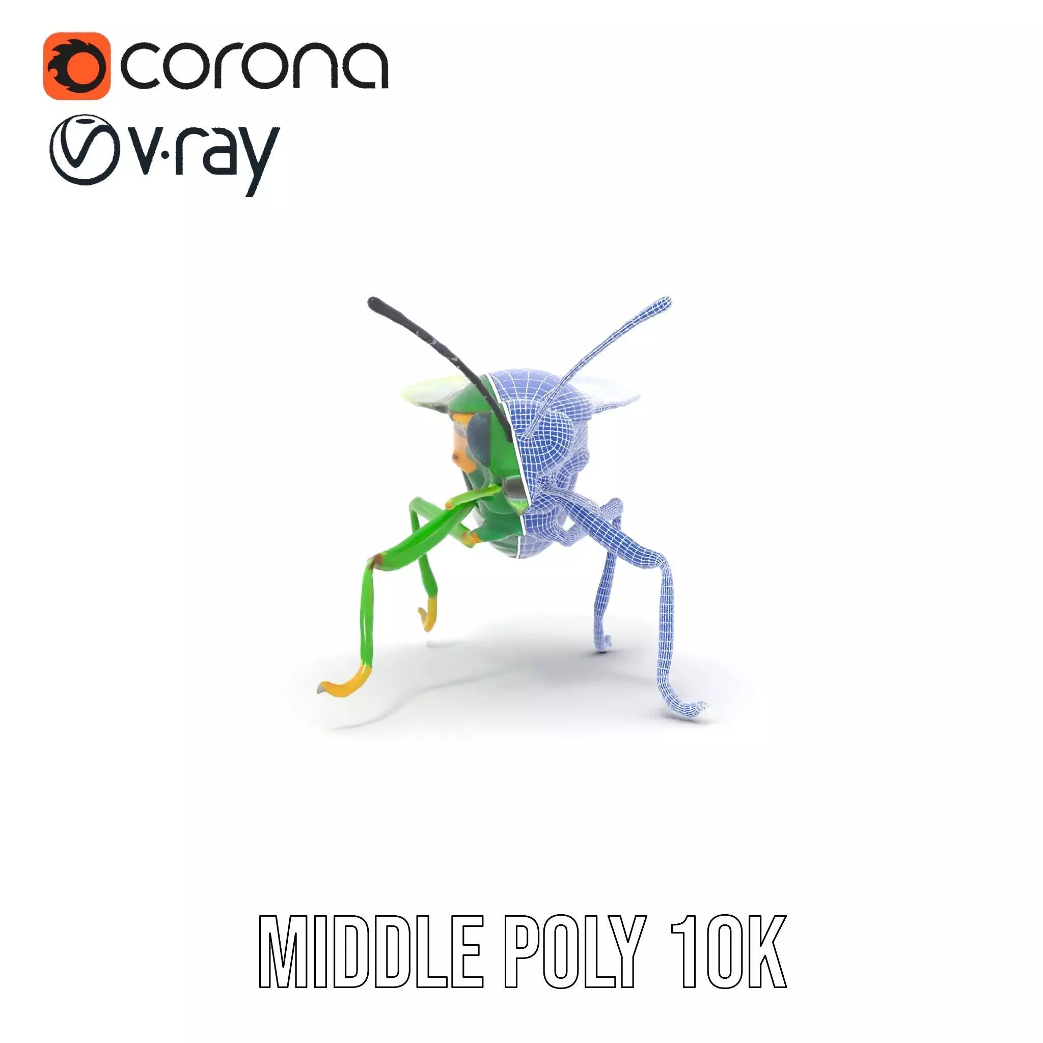 Green Insect Drone model pack Low-poly 3D model_30