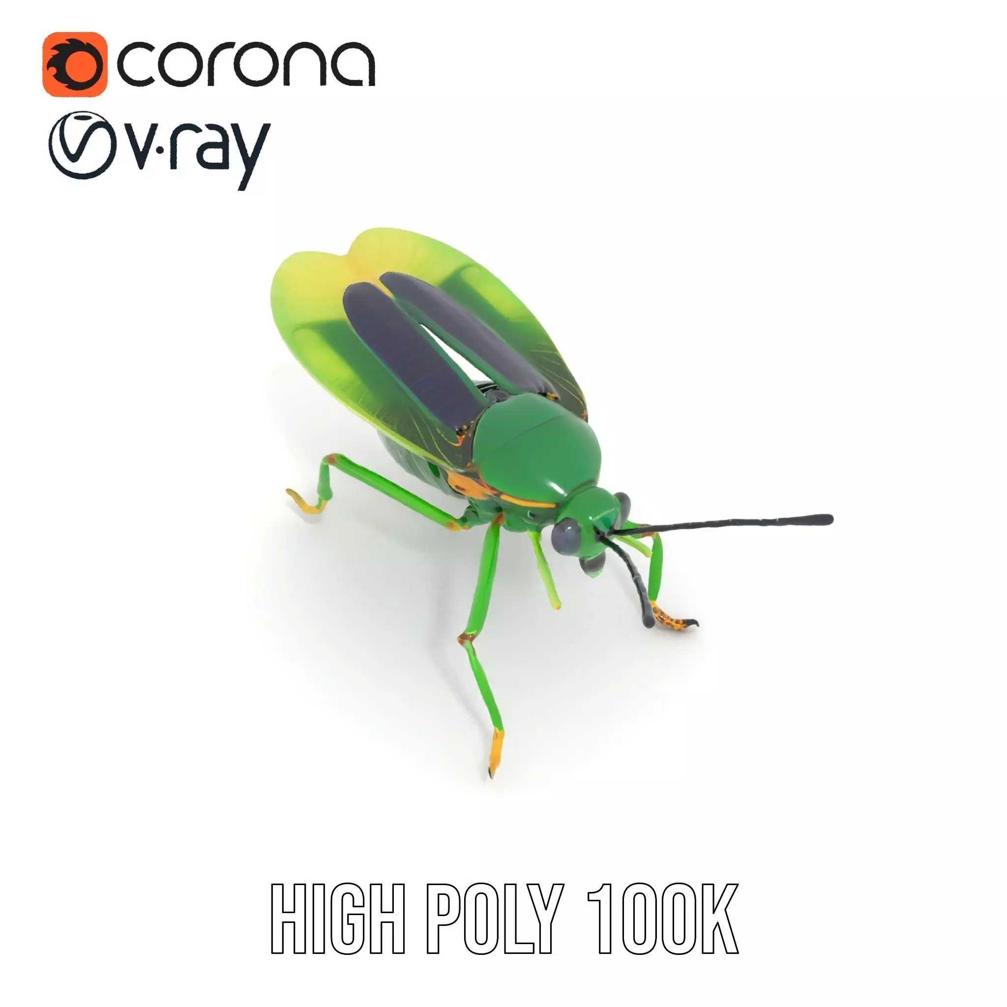 Green Insect Drone model pack Low-poly 3D model_17
