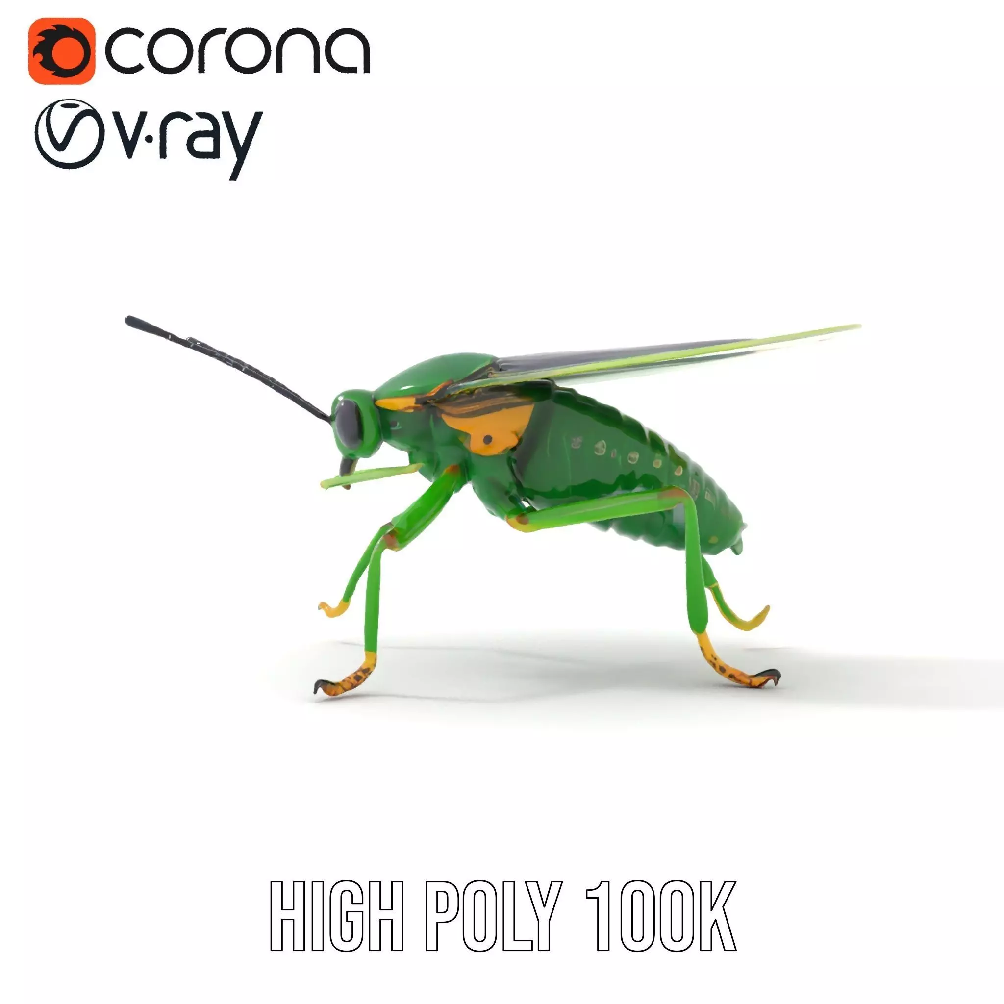 Green Insect Drone model pack Low-poly 3D model_23
