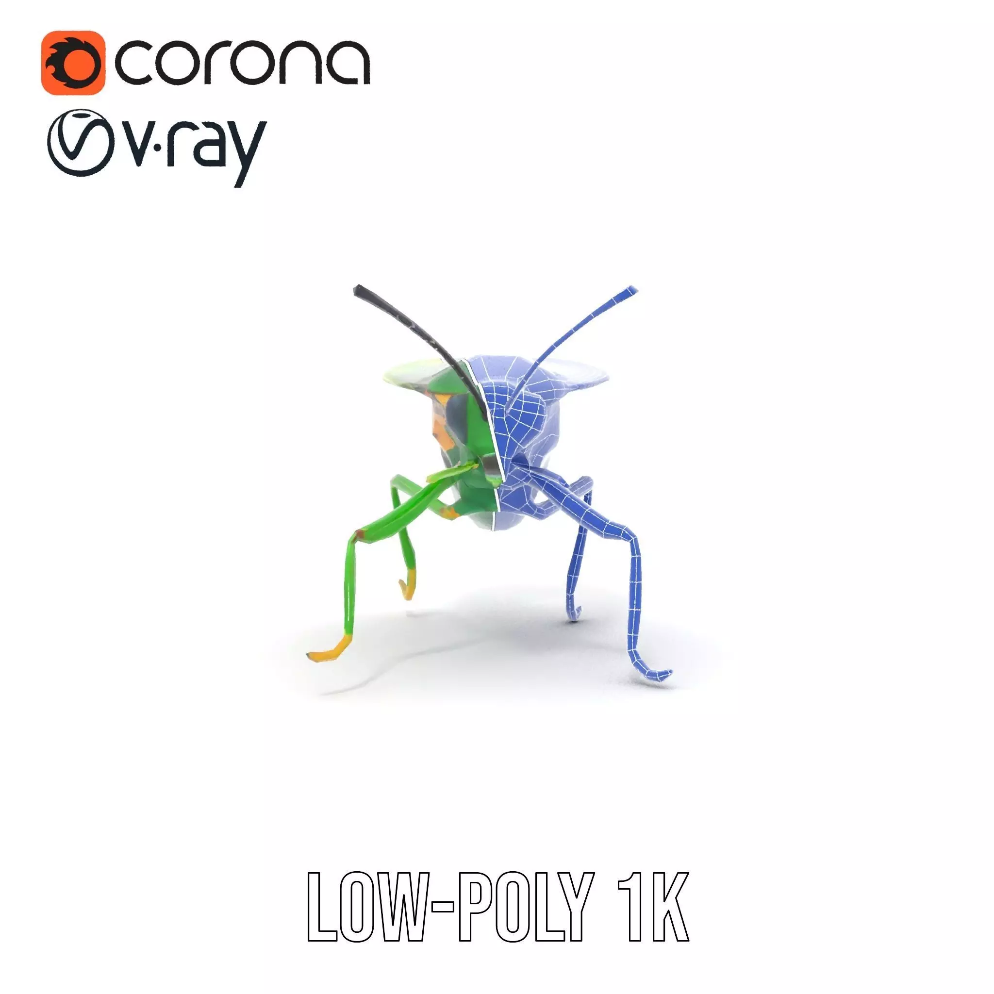 Green Insect Drone model pack Low-poly 3D model_16