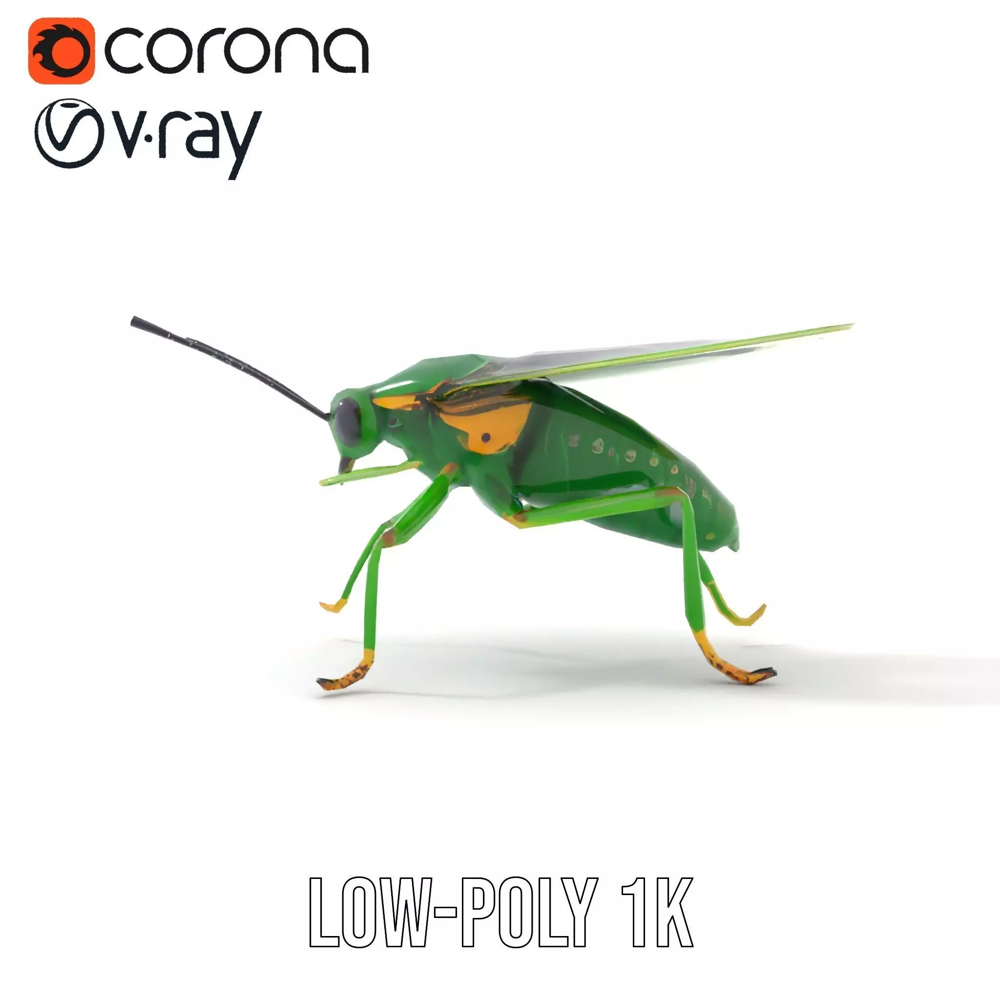 Green Insect Drone model pack Low-poly 3D model_9