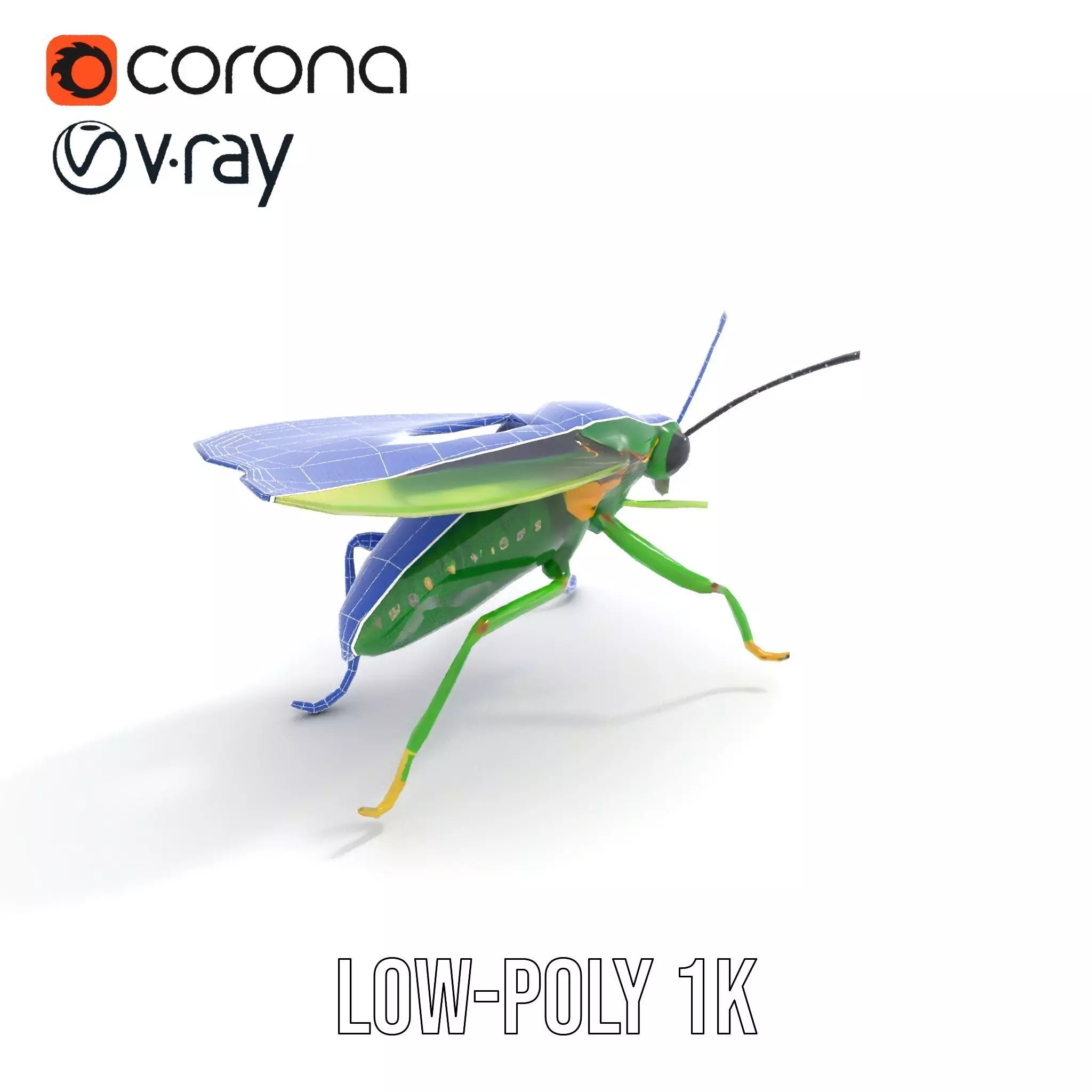 Green Insect Drone model pack Low-poly 3D model_25
