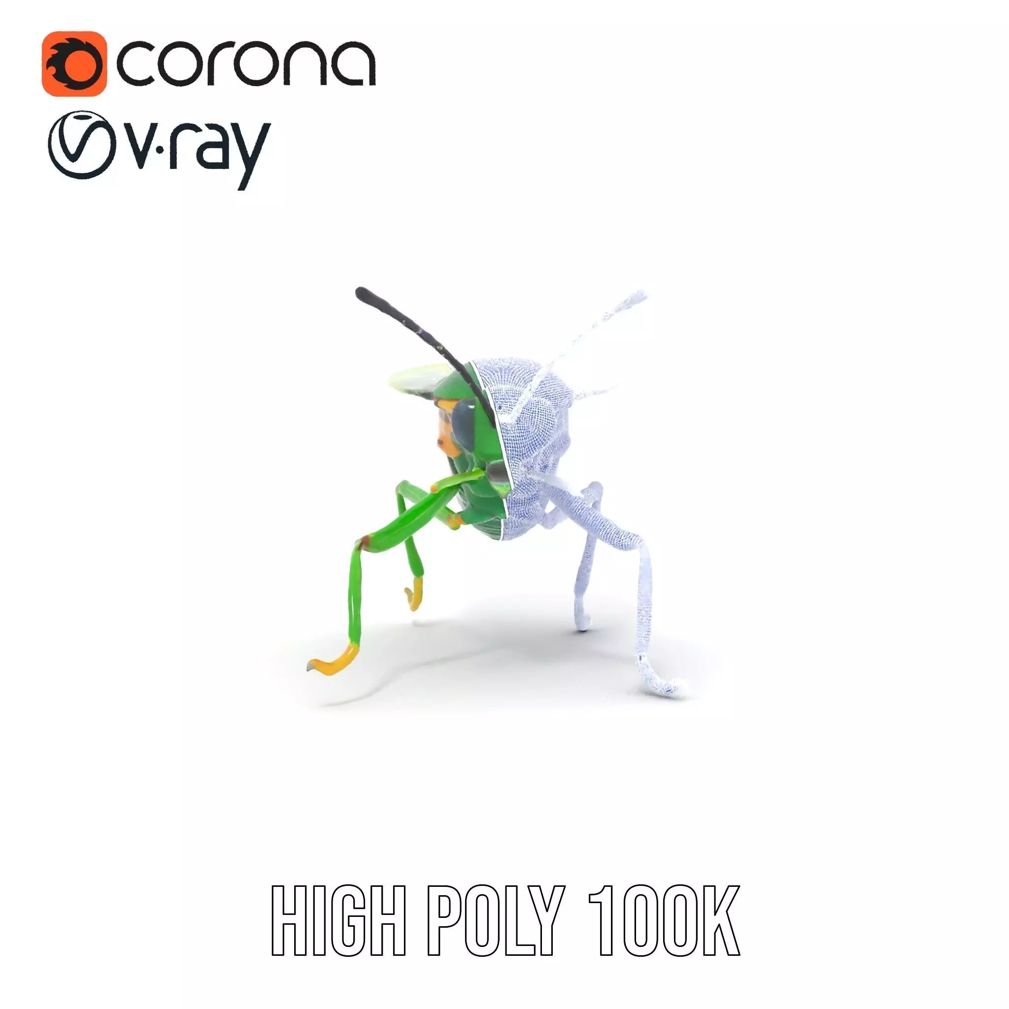 Green Insect Drone model pack Low-poly 3D model_32