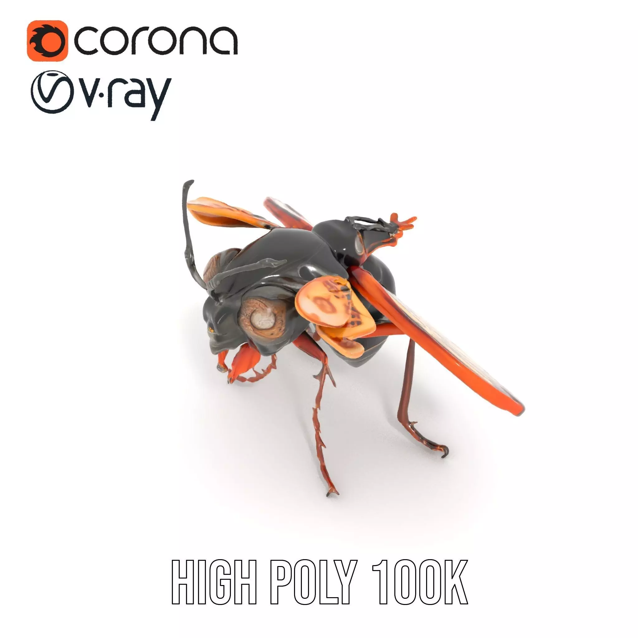 Steampunk Cicada model pack Low-poly 3D model_20