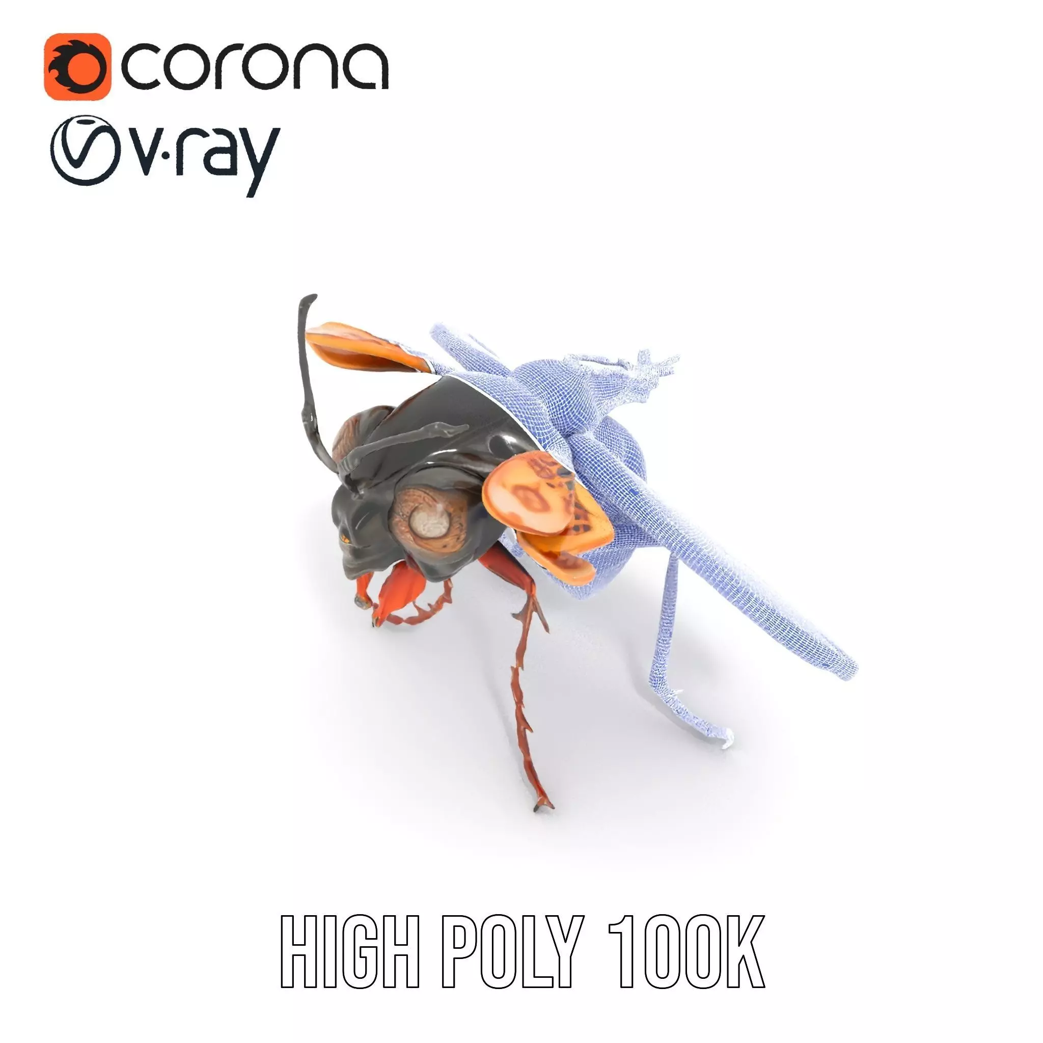 Steampunk Cicada model pack Low-poly 3D model_33