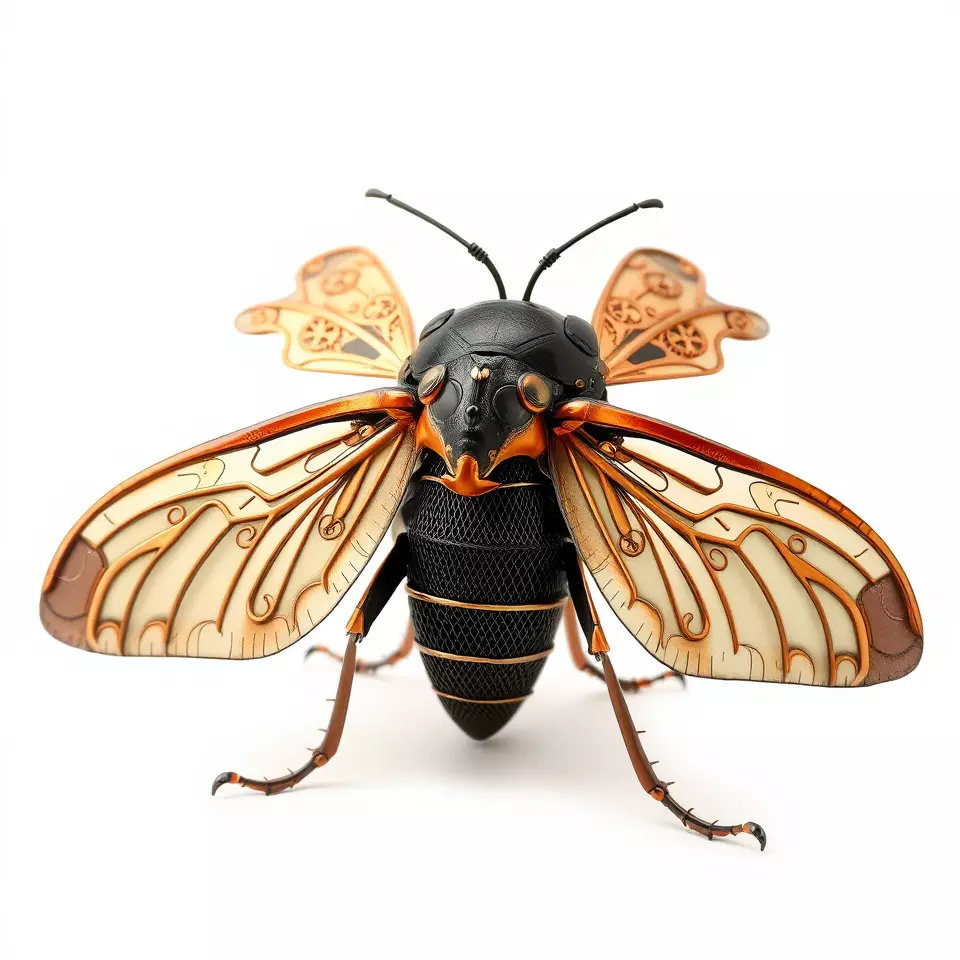 Steampunk Cicada model pack Low-poly 3D model_2