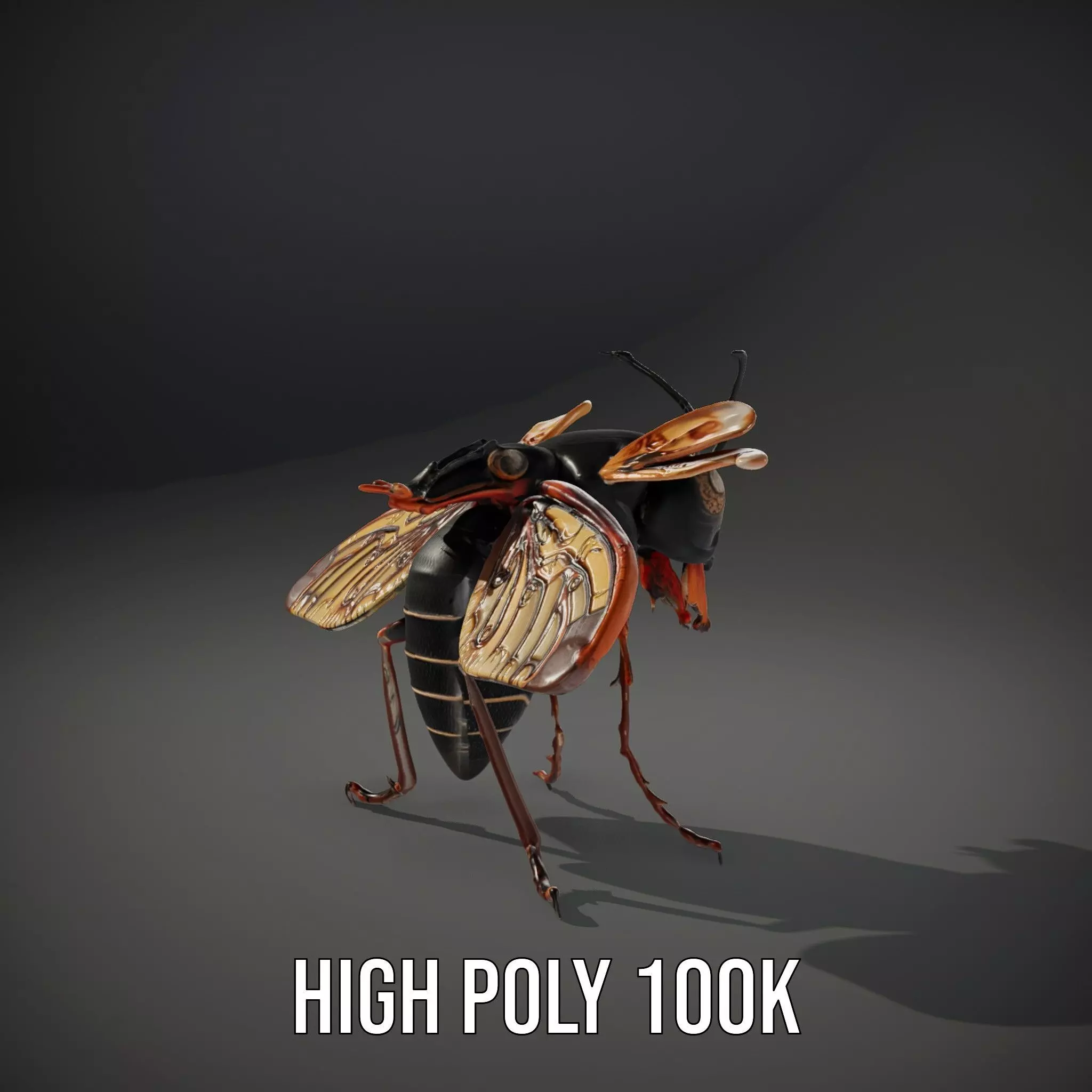Steampunk Cicada model pack Low-poly 3D model_8