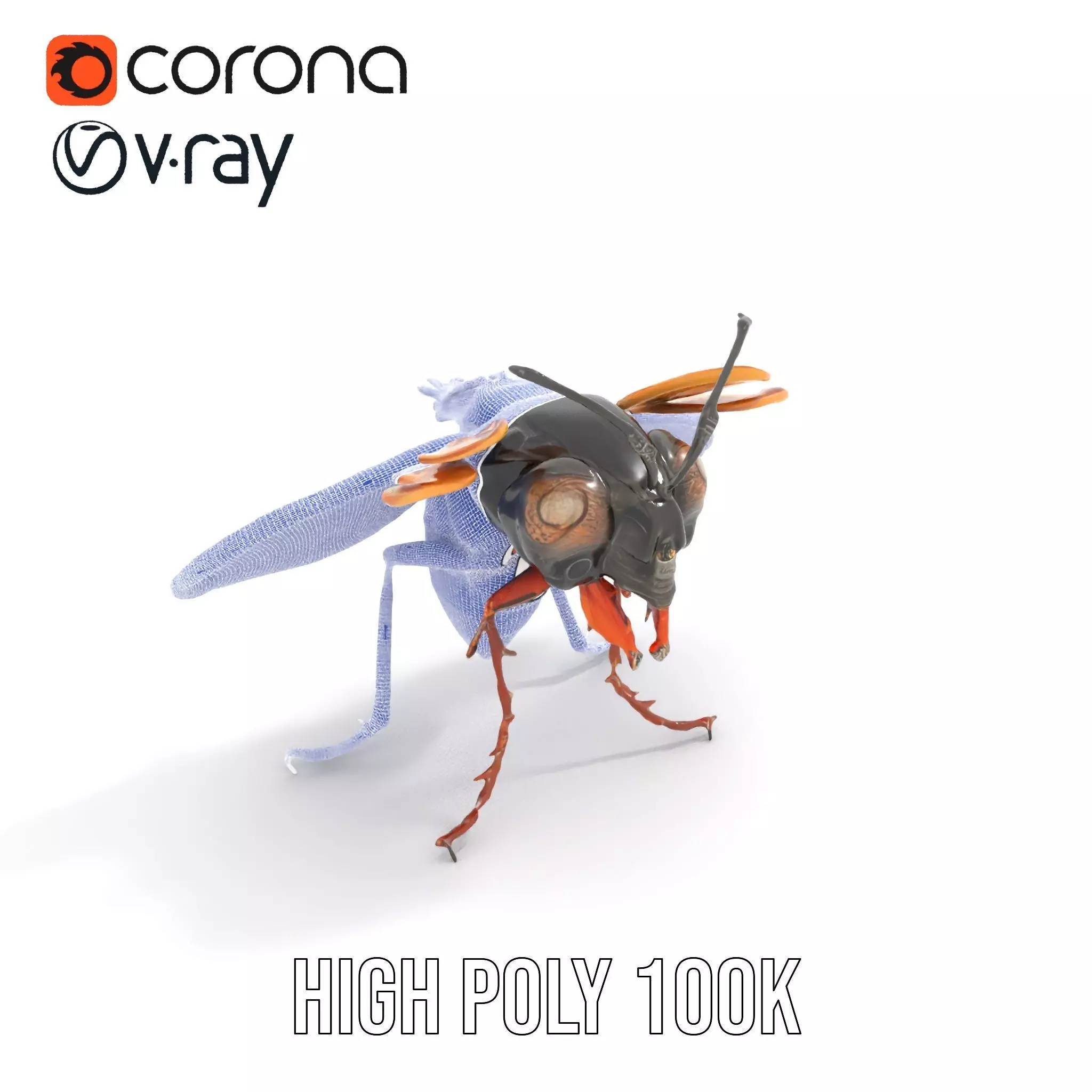 Steampunk Cicada model pack Low-poly 3D model_32