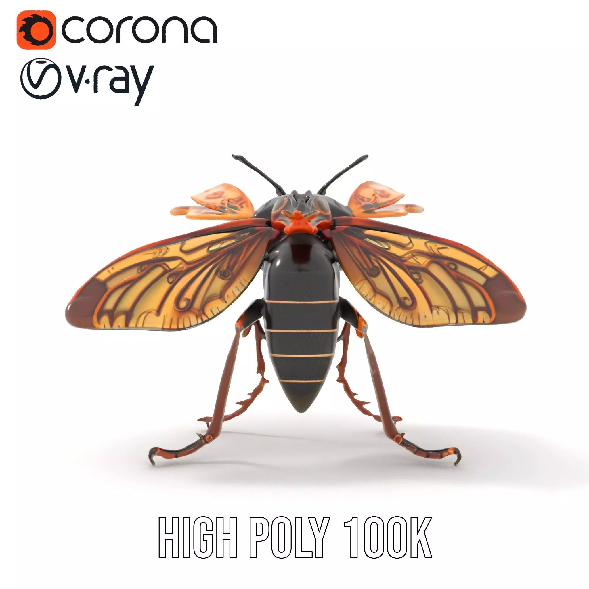 Steampunk Cicada model pack Low-poly 3D model_15