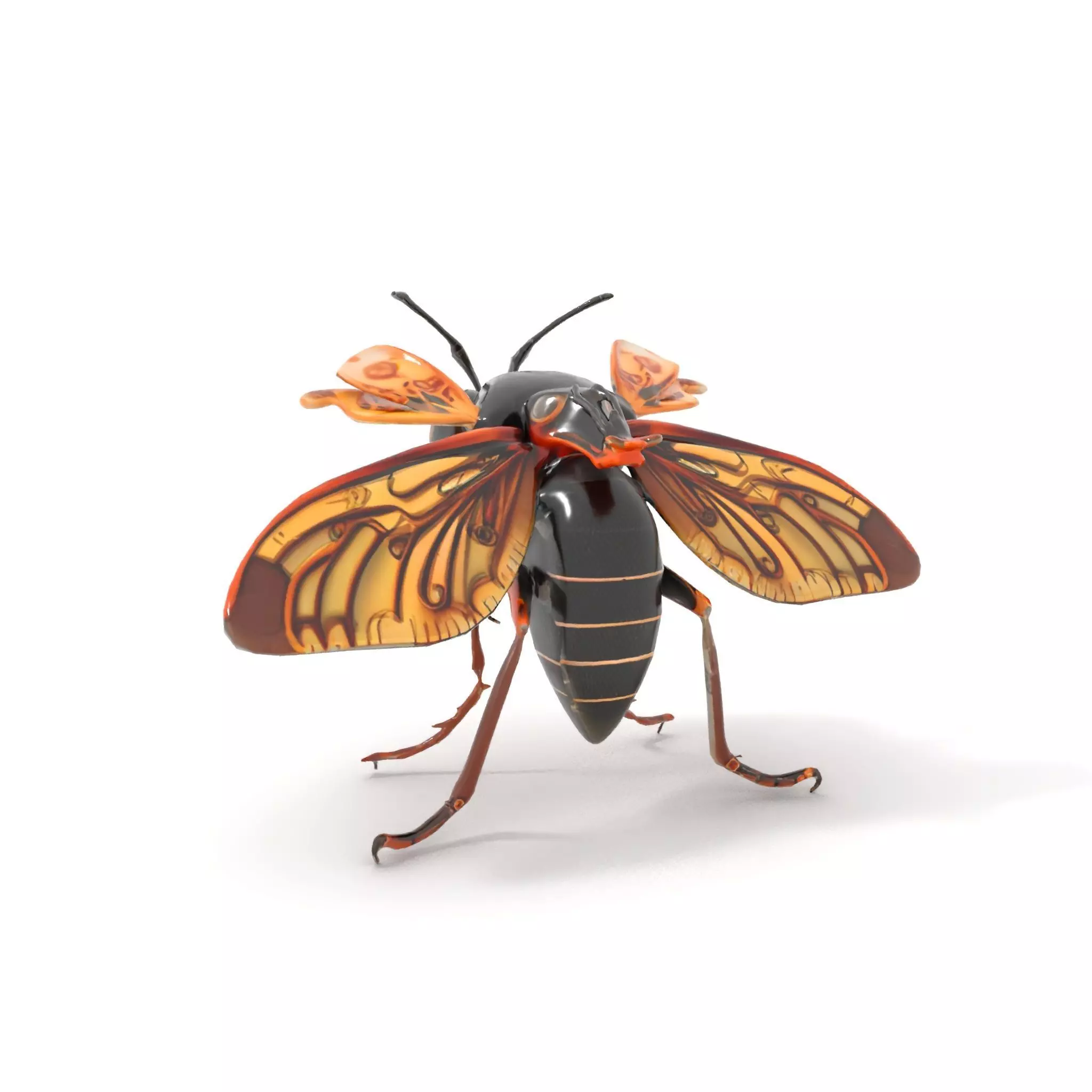 Steampunk Cicada model pack Low-poly 3D model_11