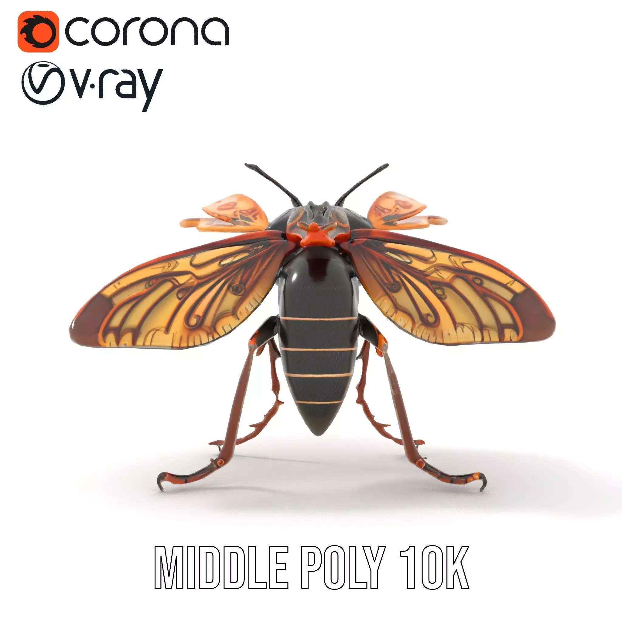 Steampunk Cicada model pack Low-poly 3D model_5