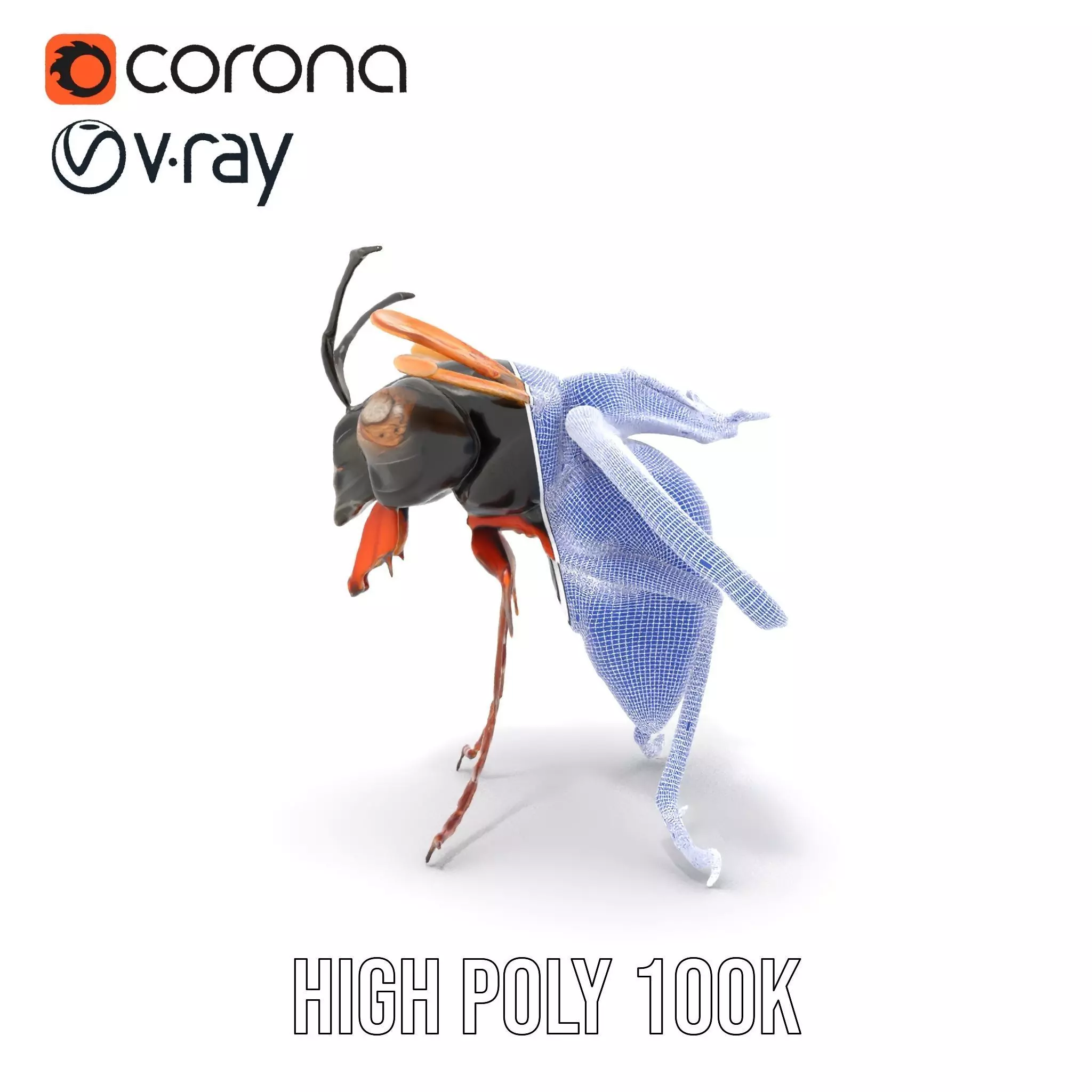 Steampunk Cicada model pack Low-poly 3D model_34