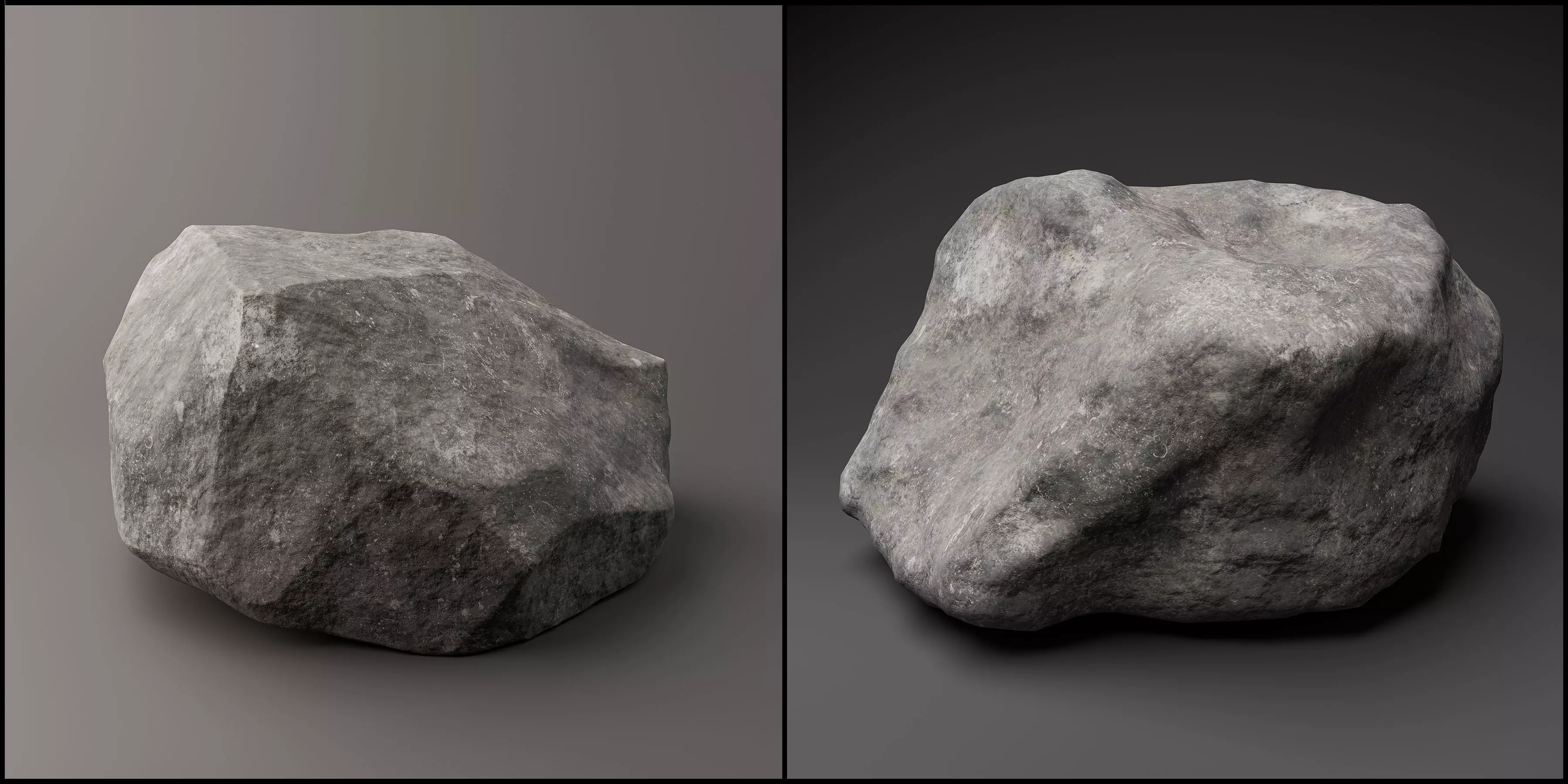 30 Low poly Rock Collection 3D model_13
