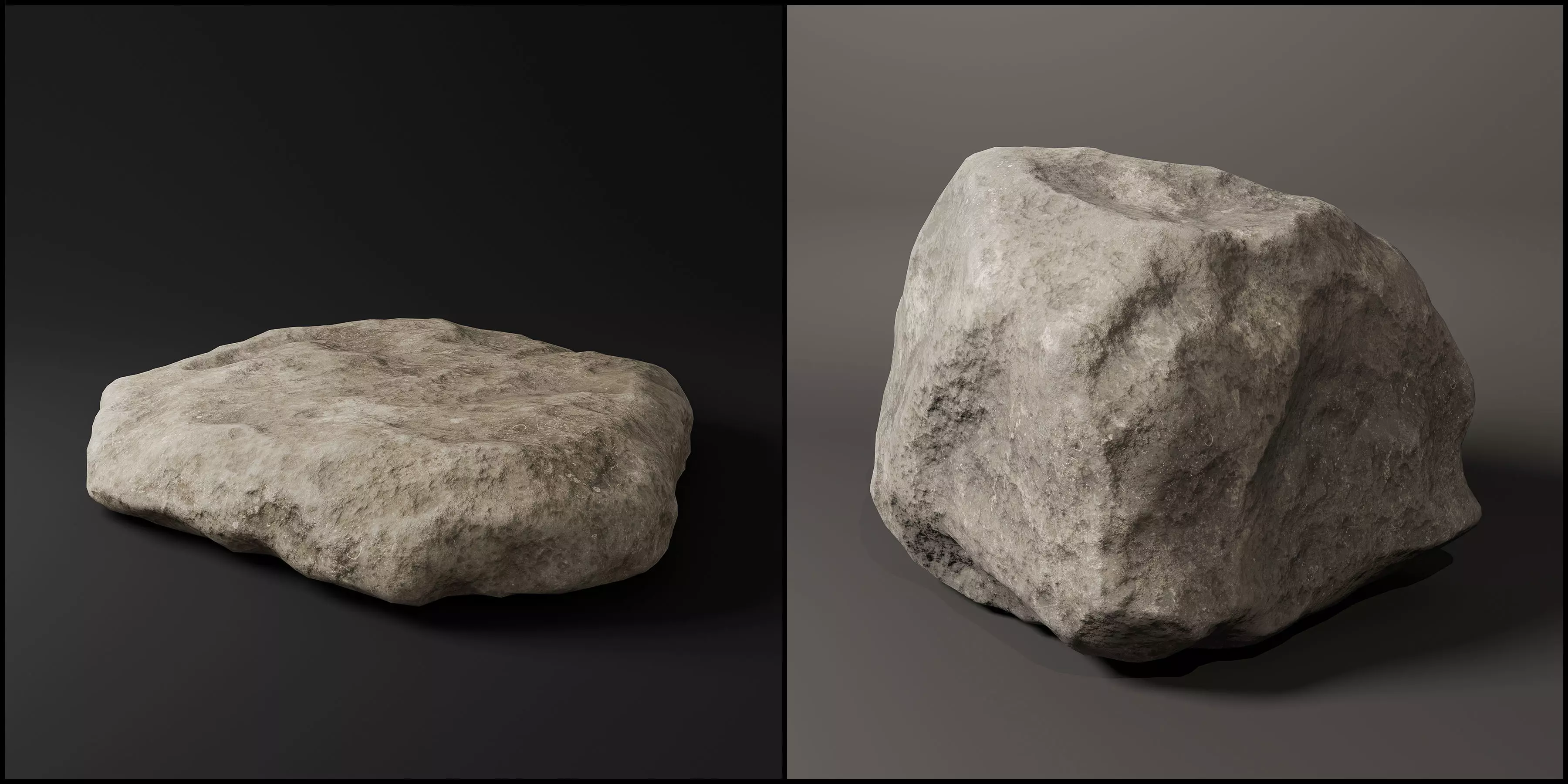 30 Low poly Rock Collection 3D model_8