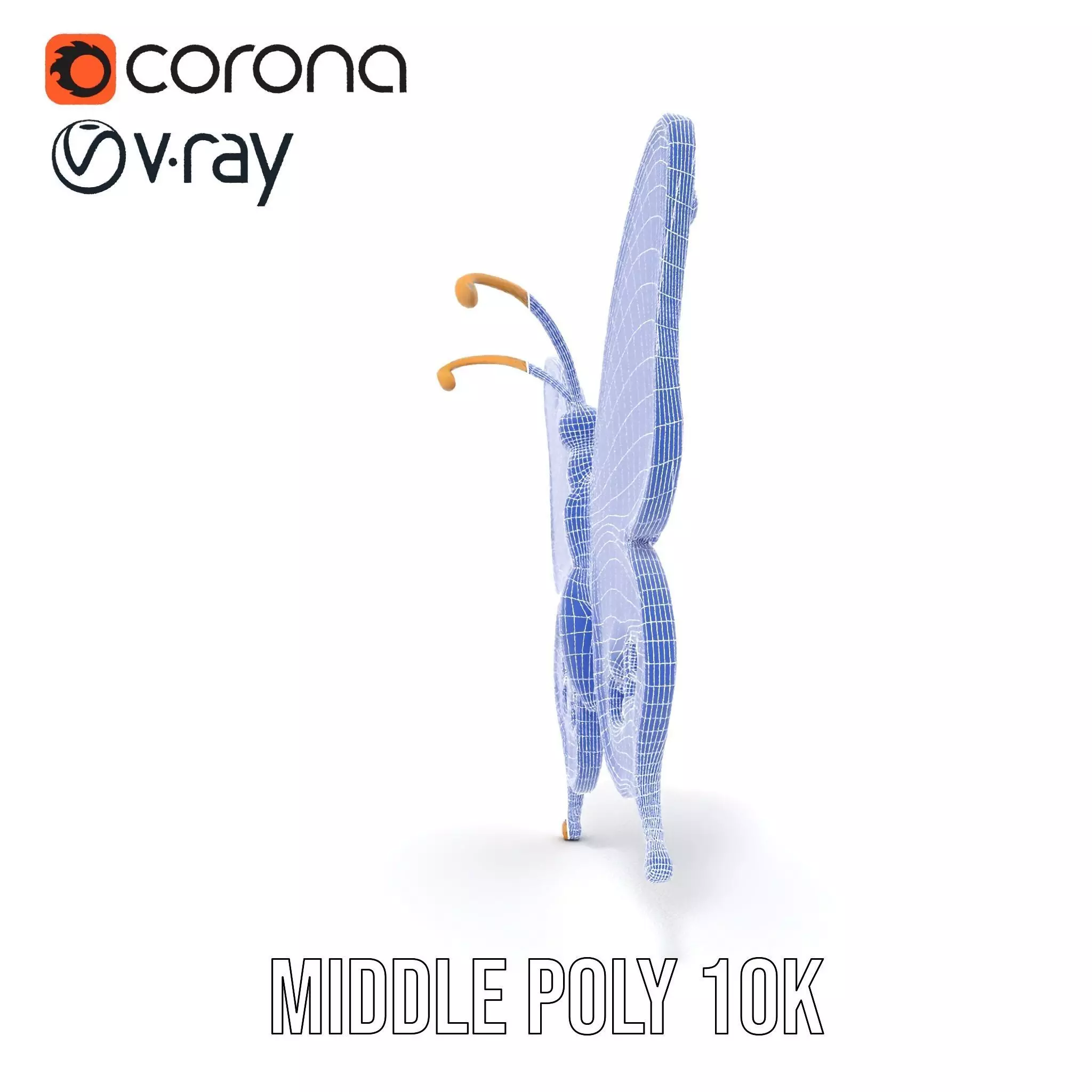 Golden Jewel Butterfly model pack Low-poly 3D model_30