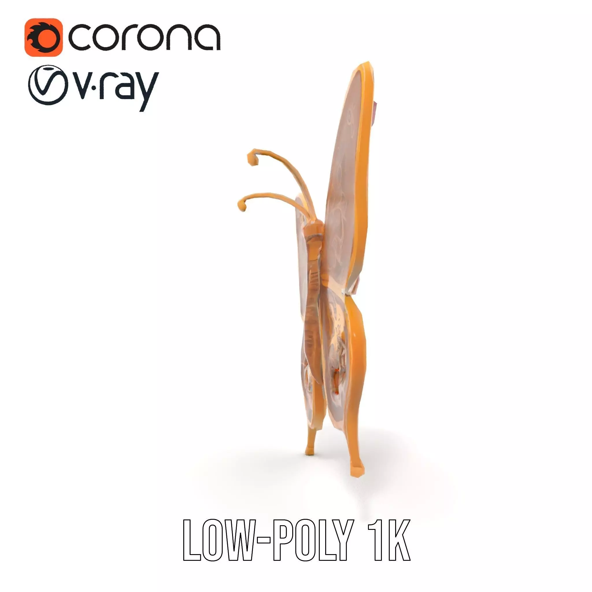 Golden Jewel Butterfly model pack Low-poly 3D model_22