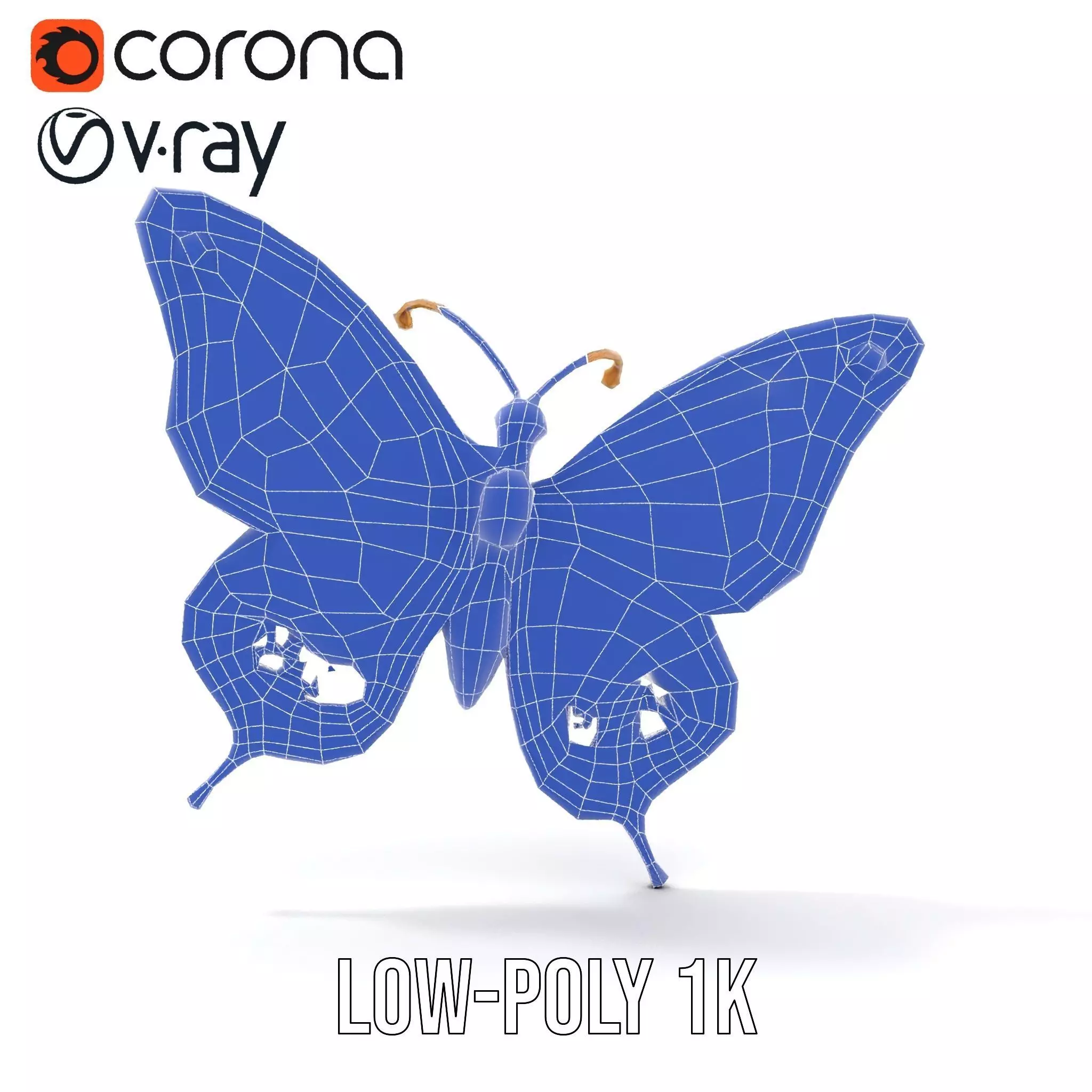 Golden Jewel Butterfly model pack Low-poly 3D model_25