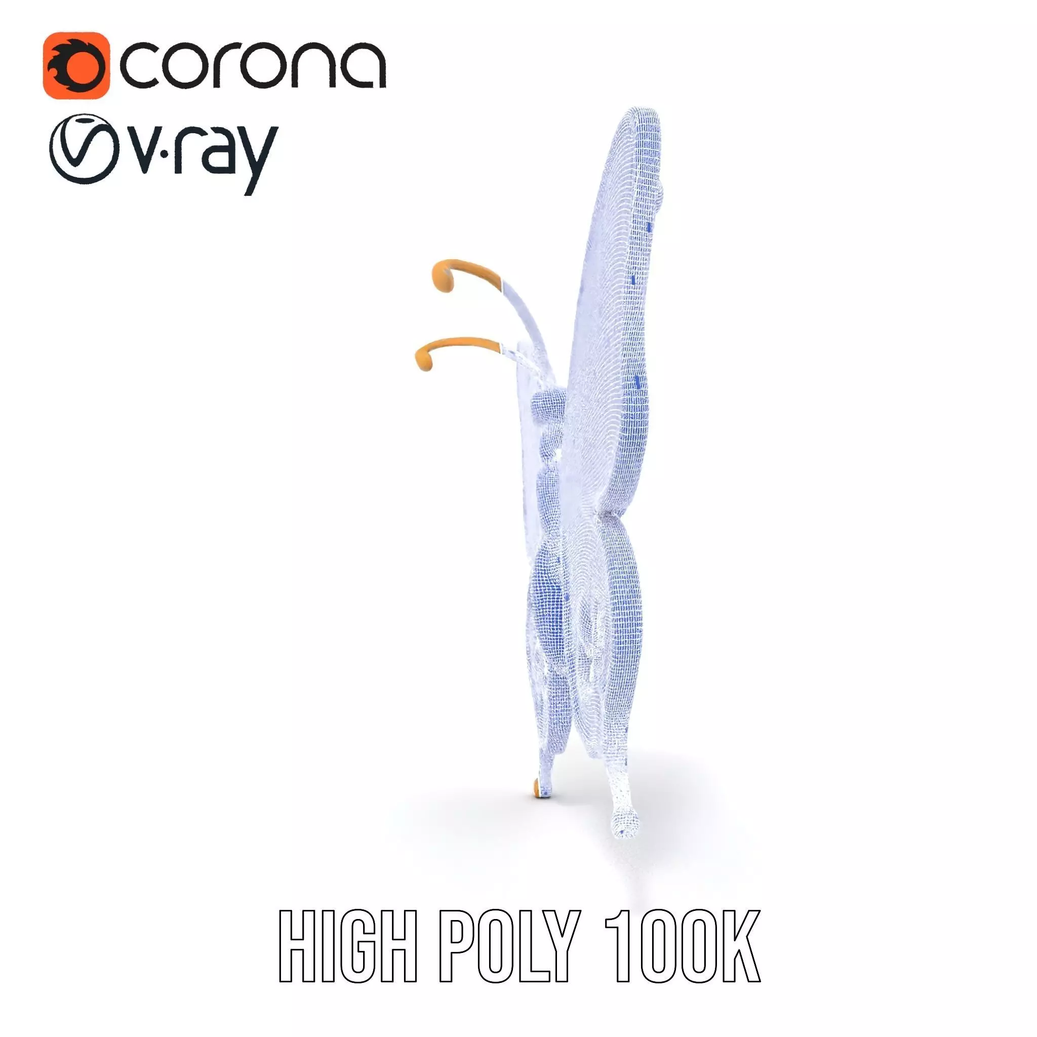 Golden Jewel Butterfly model pack Low-poly 3D model_33