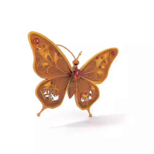 Golden Jewel Butterfly model pack Low-poly 3D model