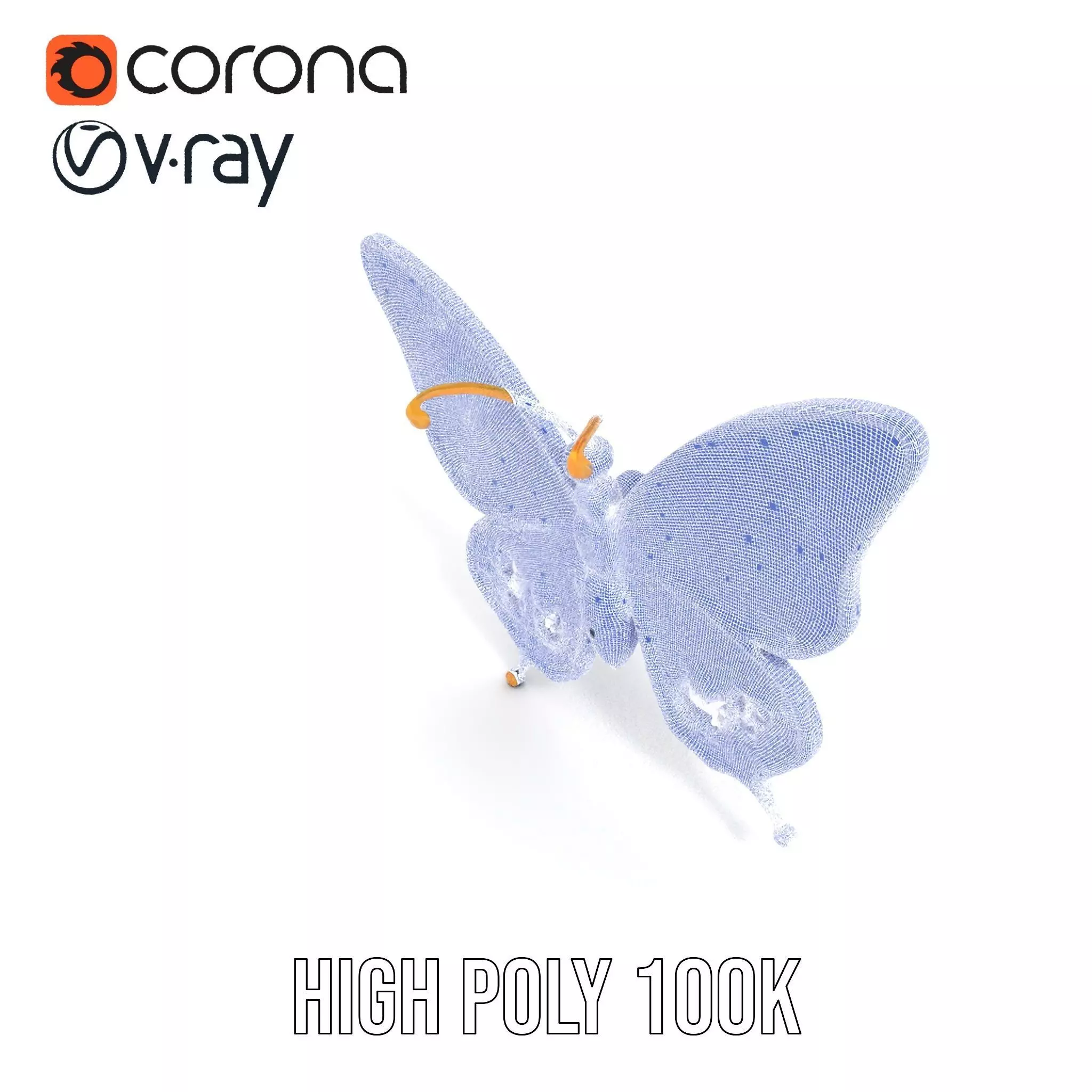 Golden Jewel Butterfly model pack Low-poly 3D model_34