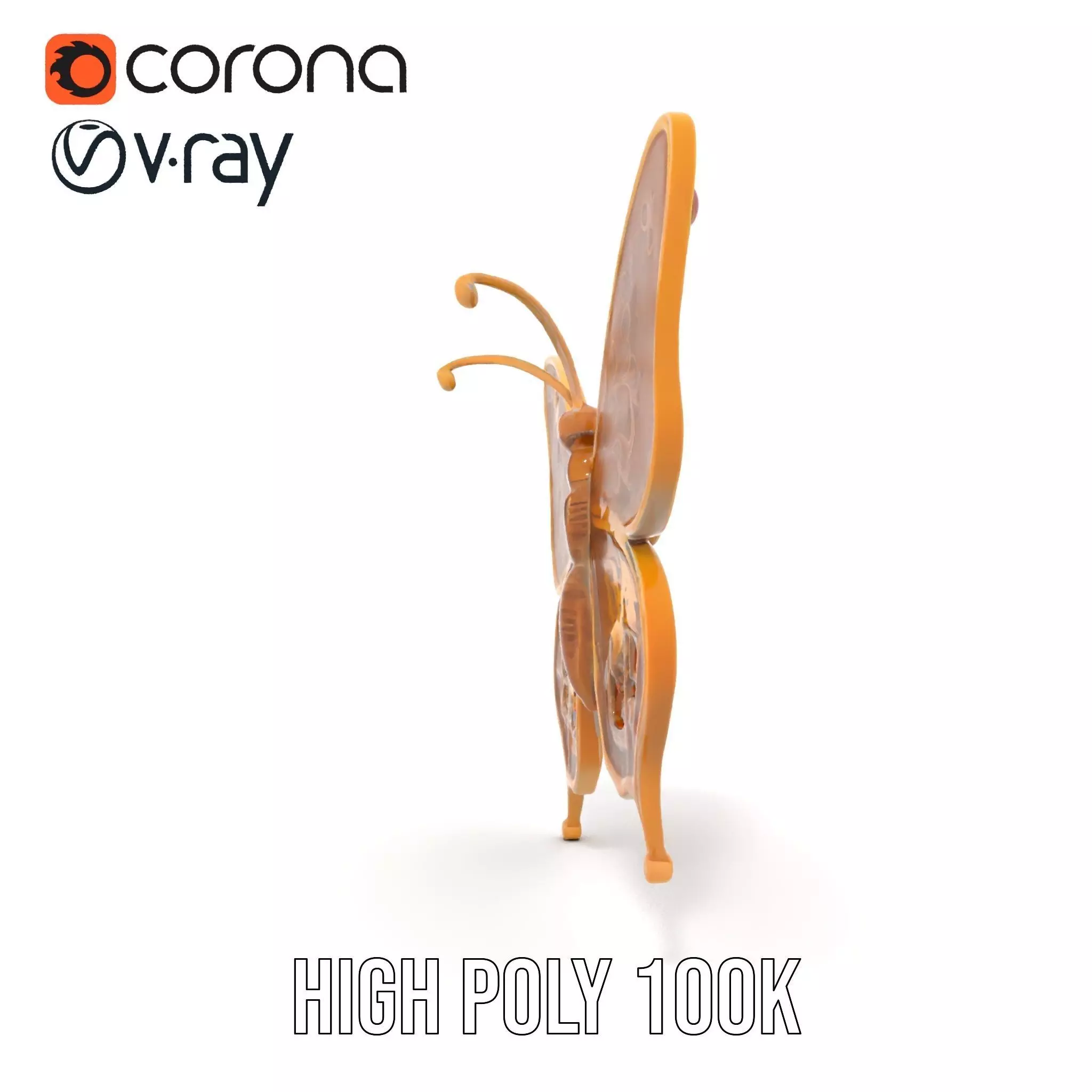 Golden Jewel Butterfly model pack Low-poly 3D model_20