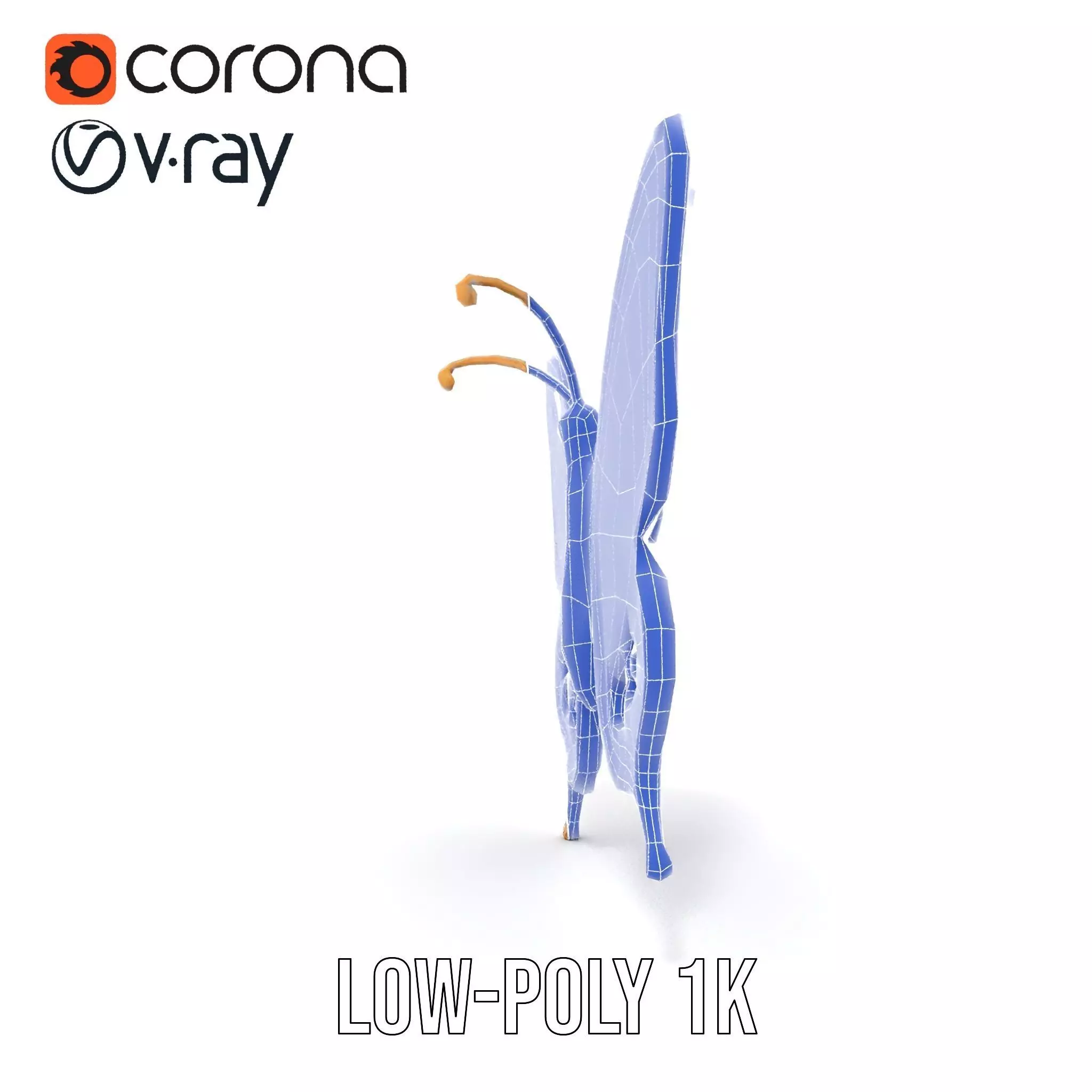 Golden Jewel Butterfly model pack Low-poly 3D model_31